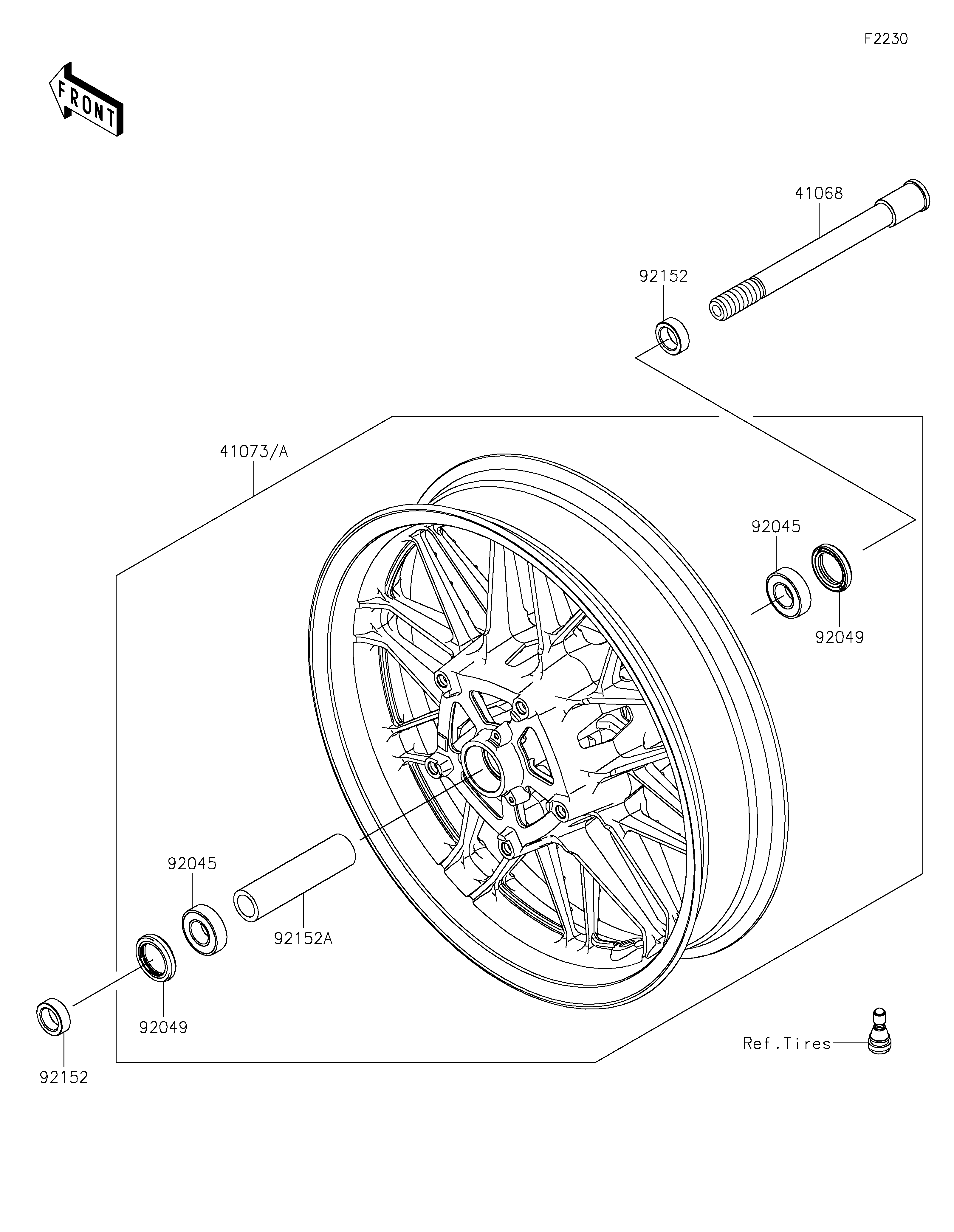 Front Wheel ภาพแยกชิ้นส่วน