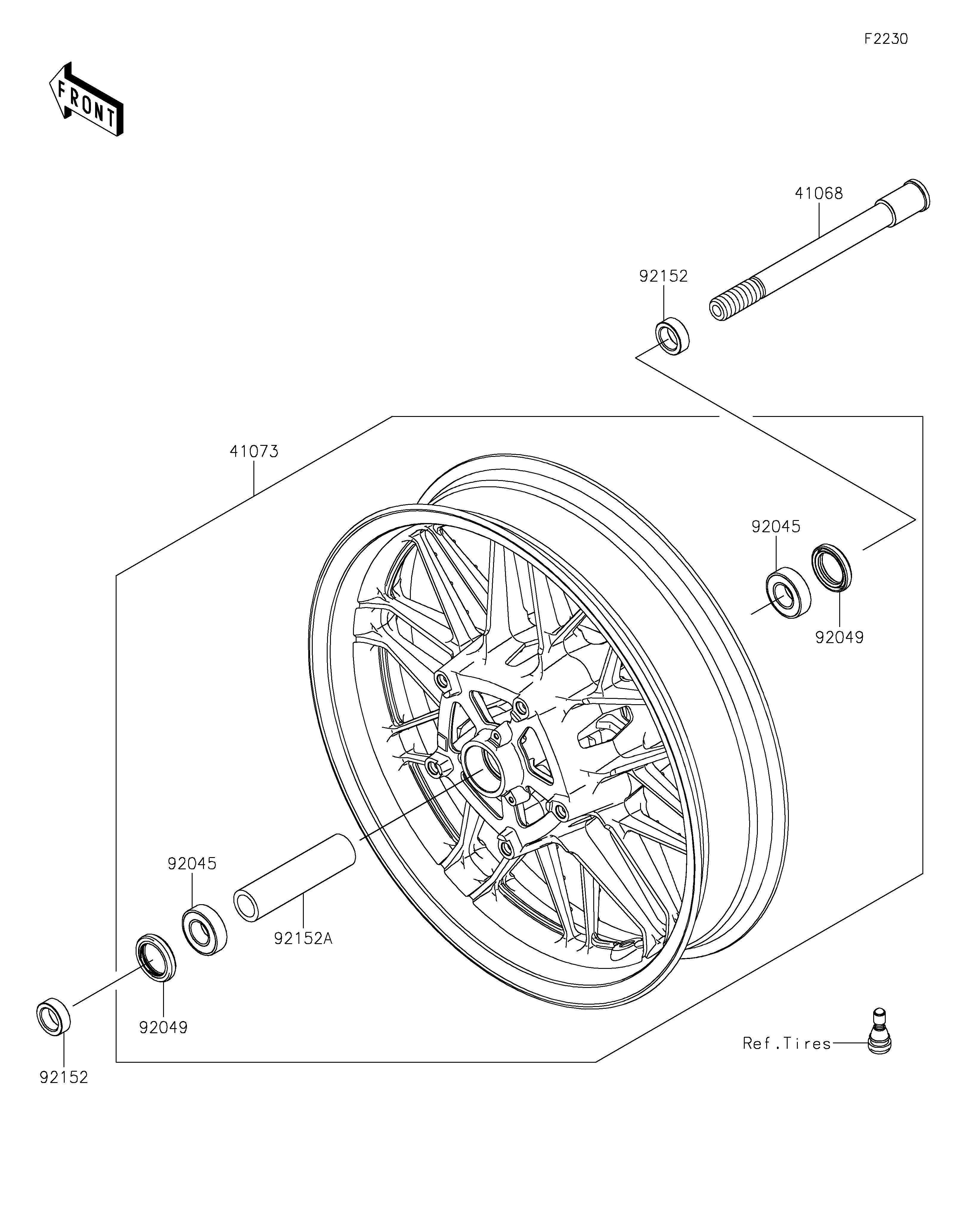 Front Wheel ภาพแยกชิ้นส่วน