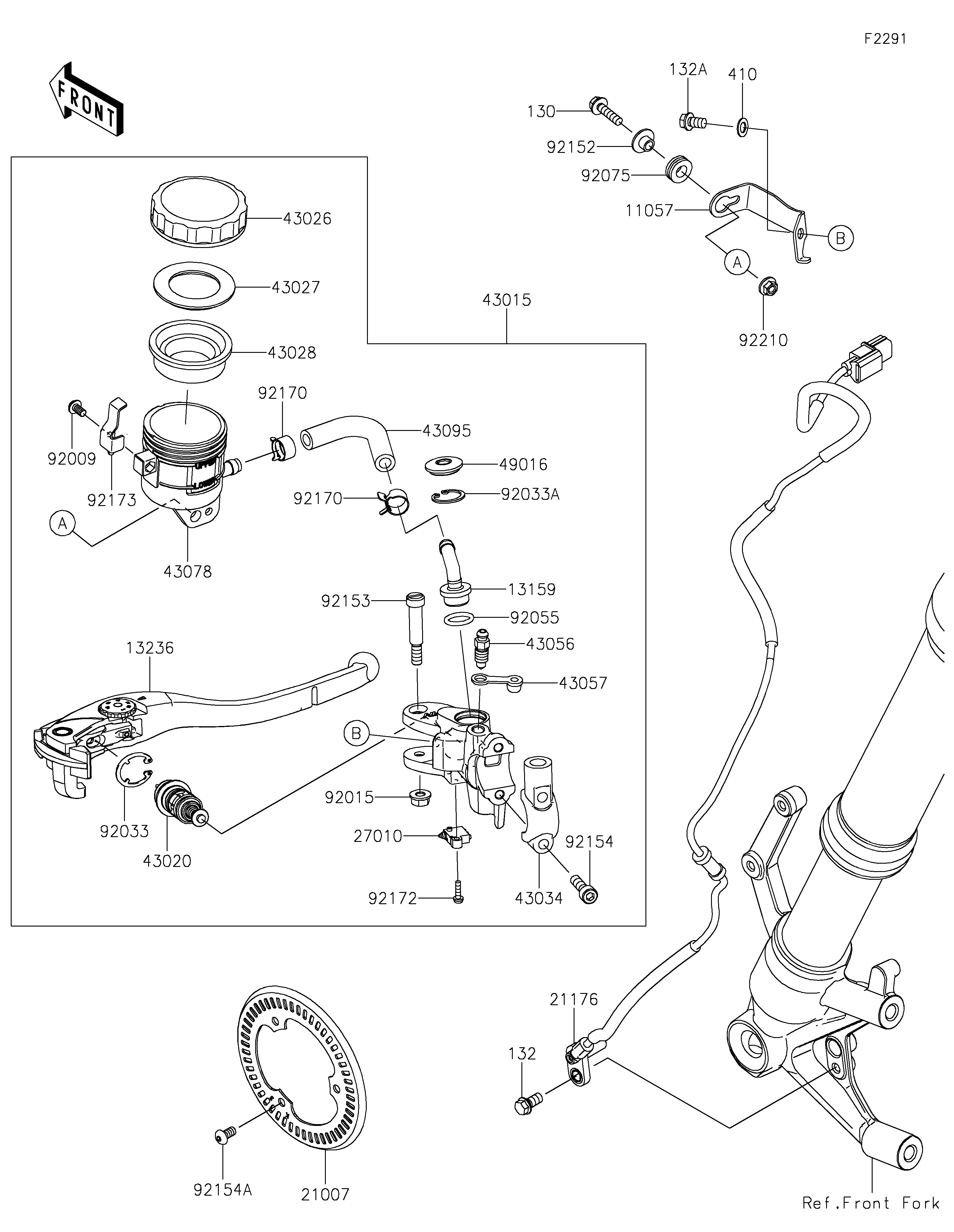 Front Master Cylinder ภาพแยกชิ้นส่วน