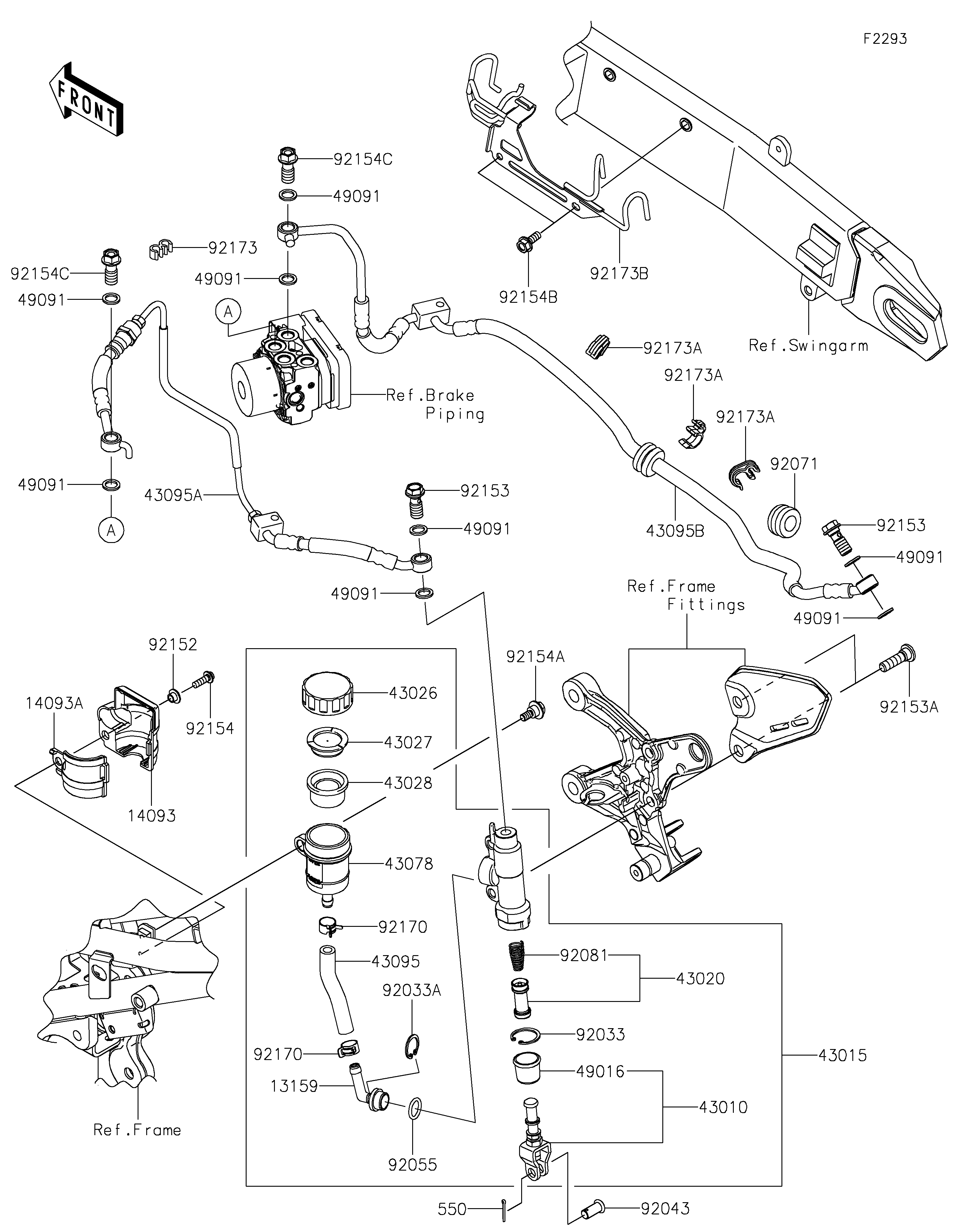 Rear Master Cylinder Sơ đồ tách chi tiết