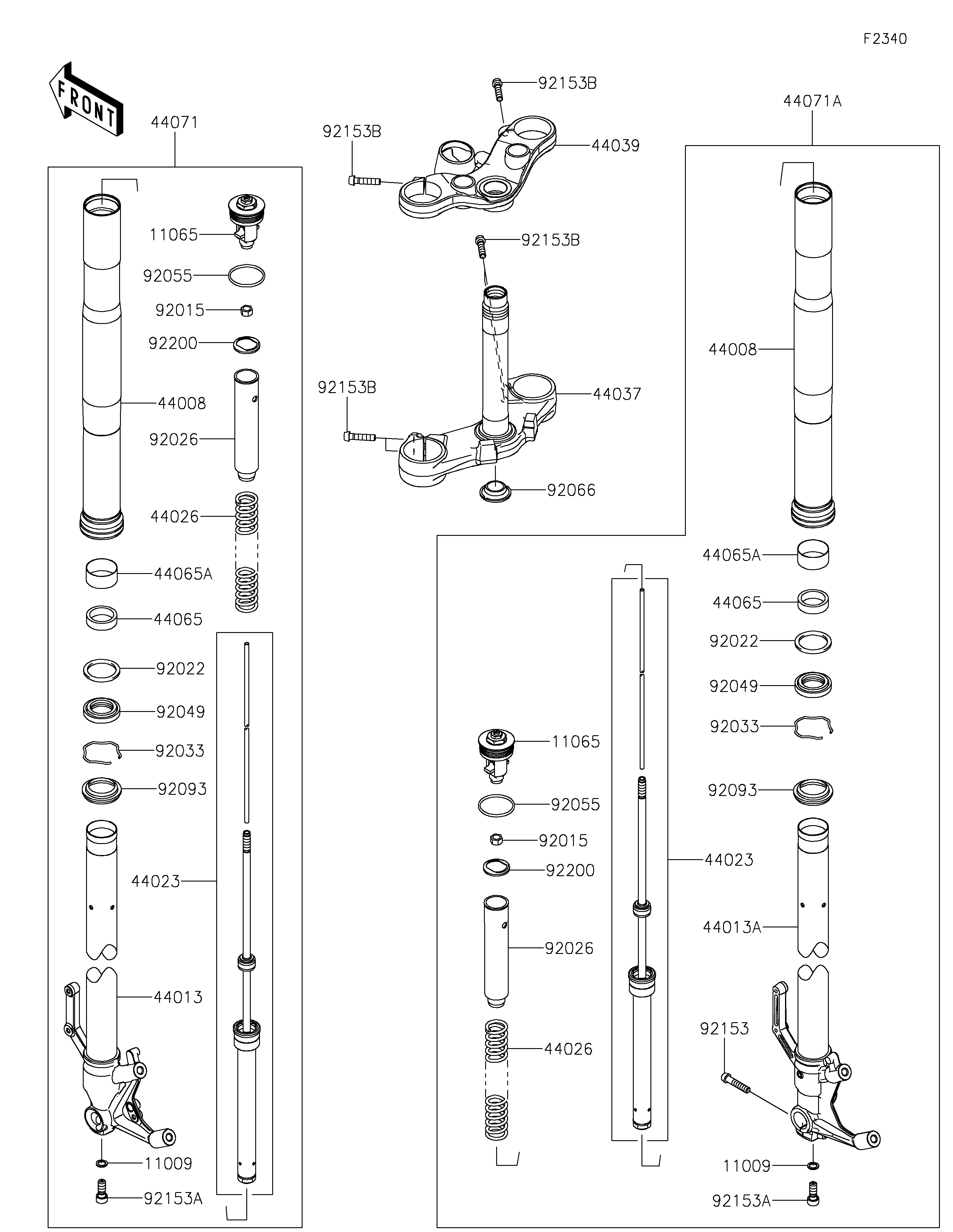 Front Fork ภาพแยกชิ้นส่วน