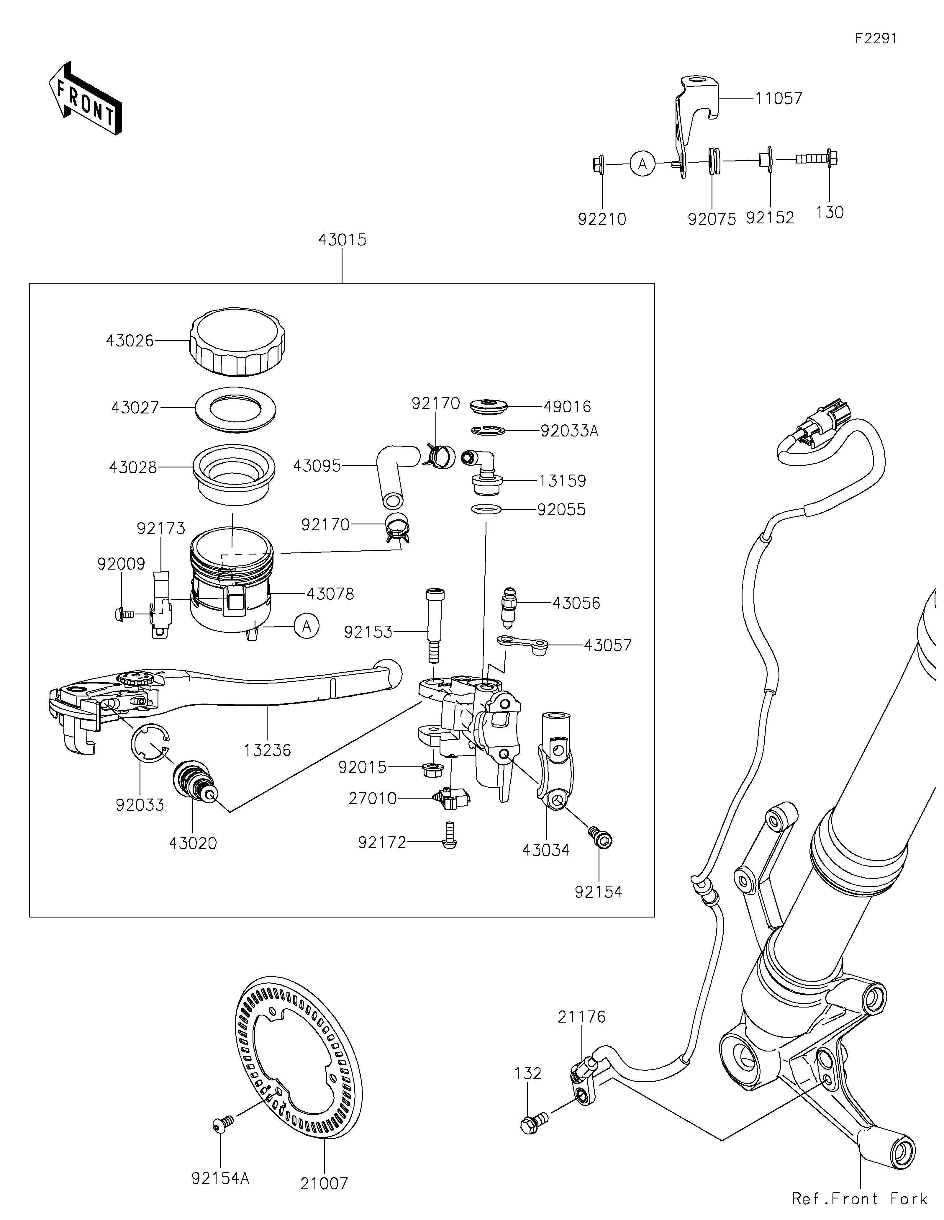 Front Master Cylinder Diagram terurai