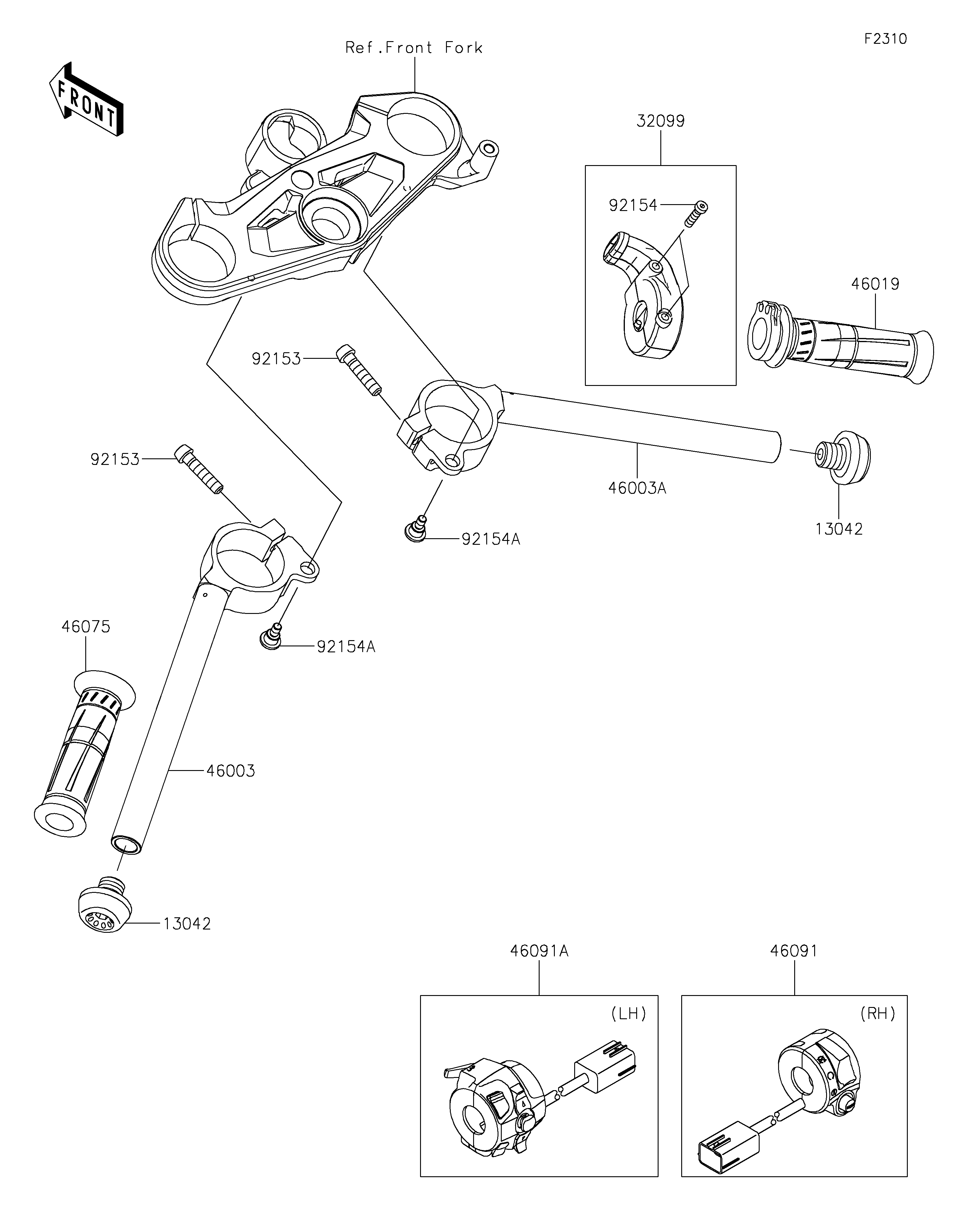 Handlebar ภาพแยกชิ้นส่วน