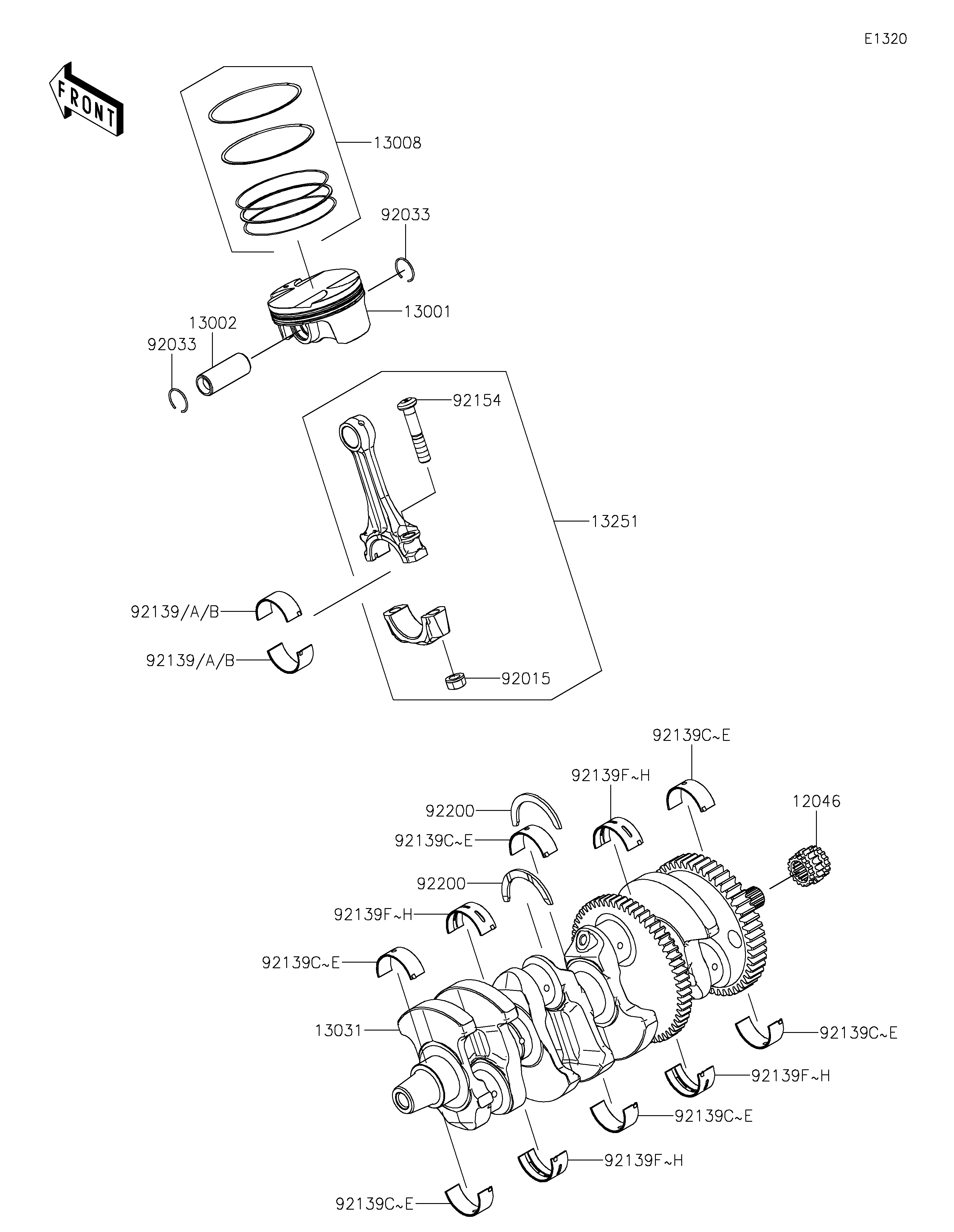 Crankshaft/Piston(s) Exploded diagrams