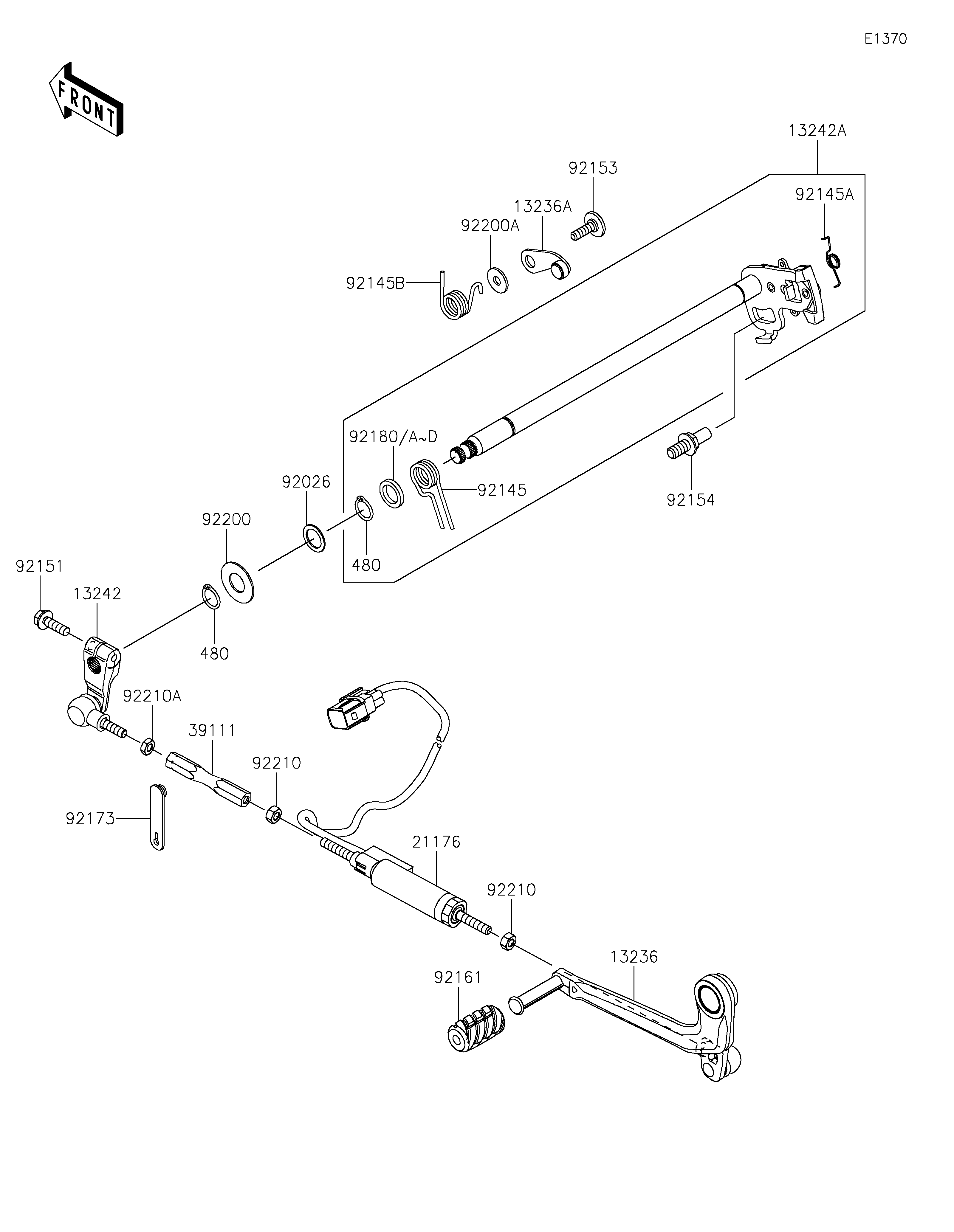 Gear Change Mechanism Diagram terurai