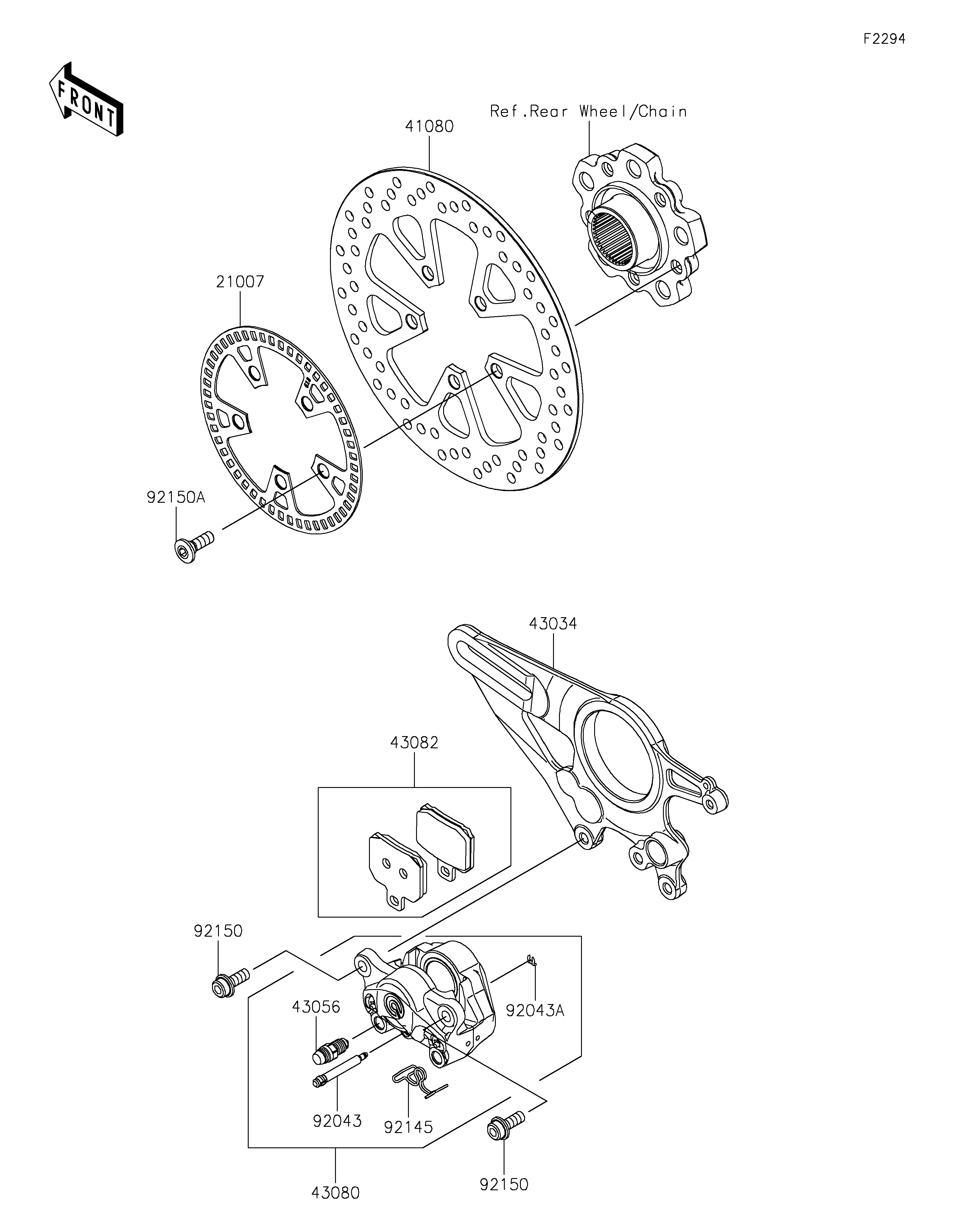 Rear Brake Diagram terurai