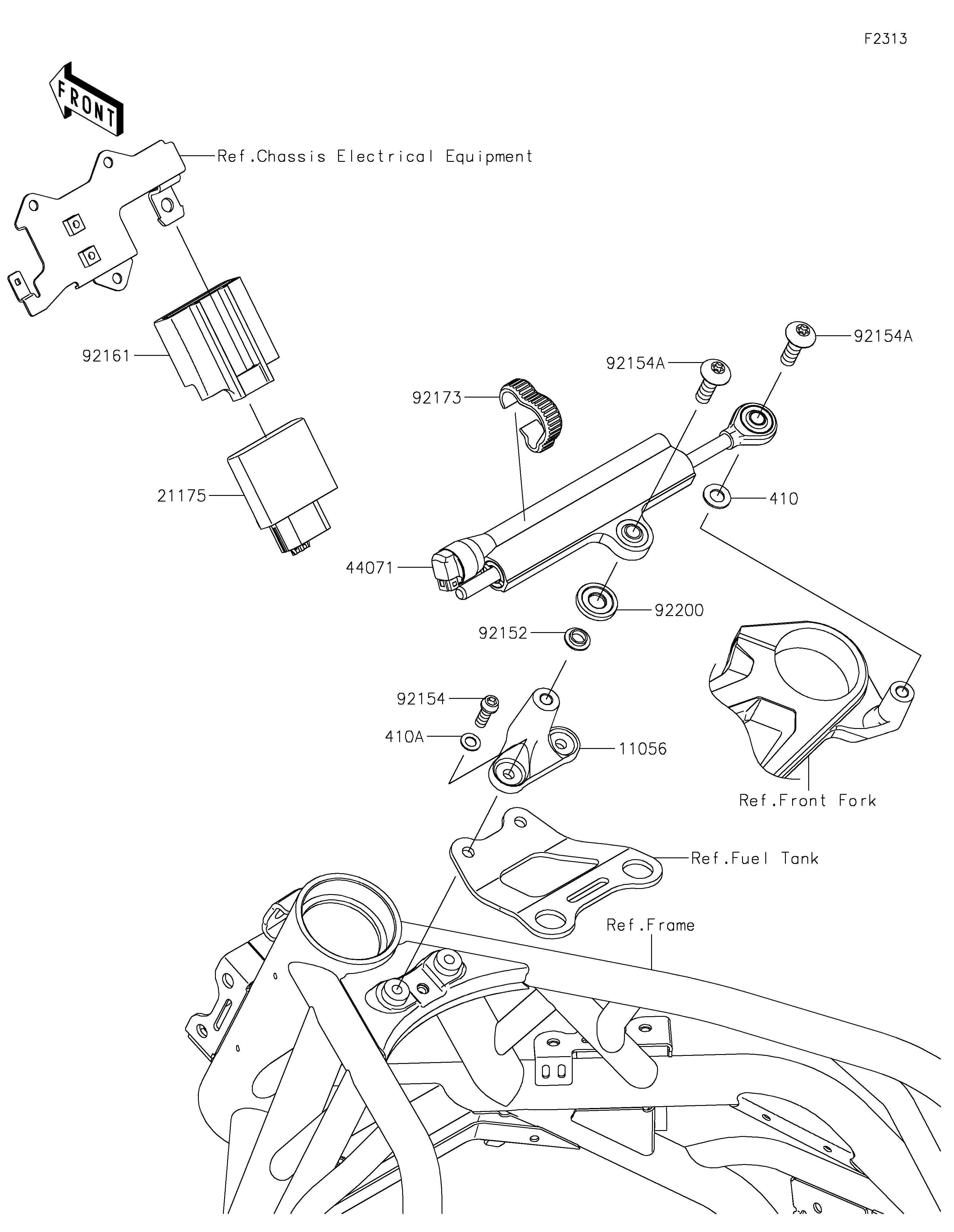 Steering Damper Sơ đồ tách chi tiết