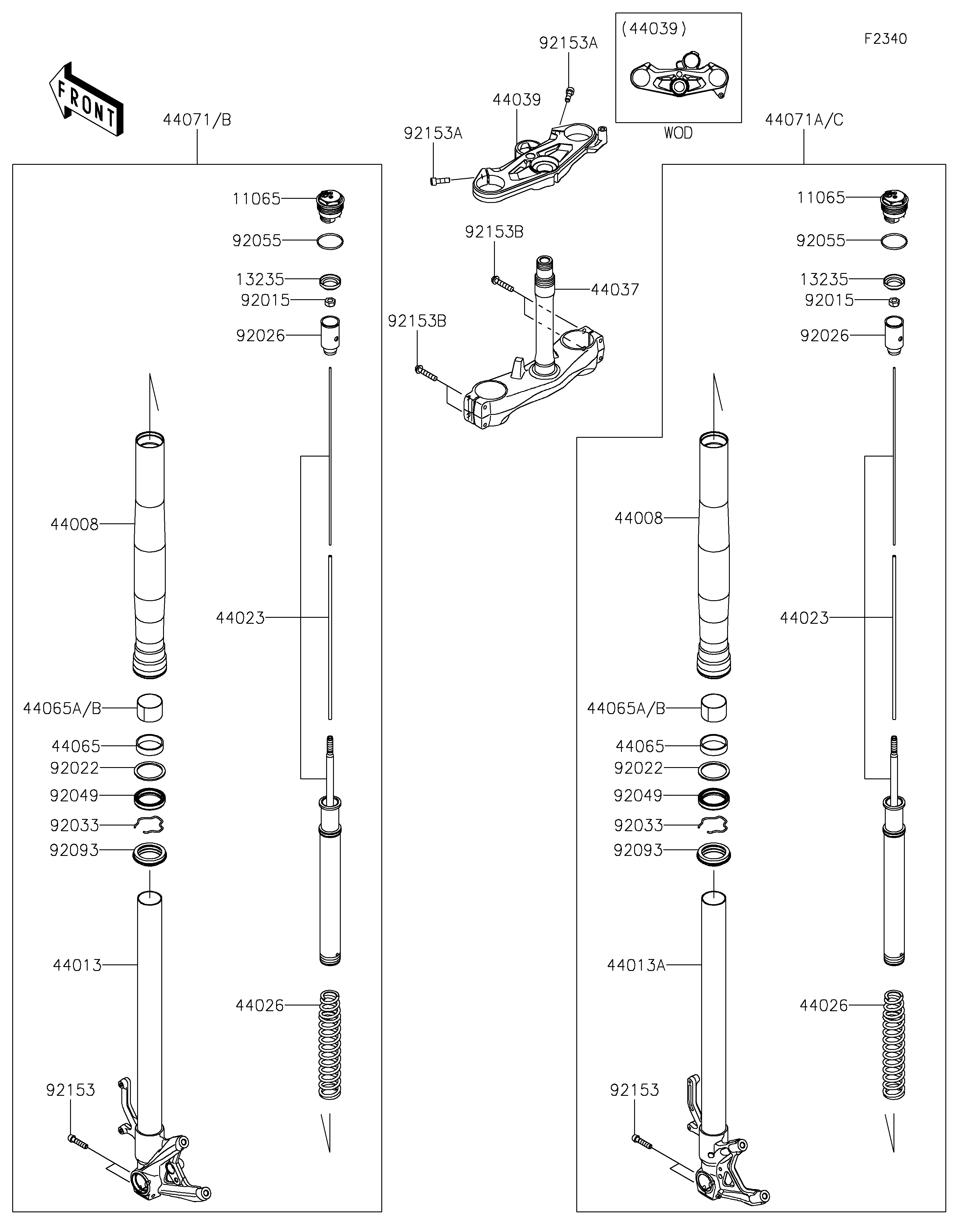 Front Fork ภาพแยกชิ้นส่วน