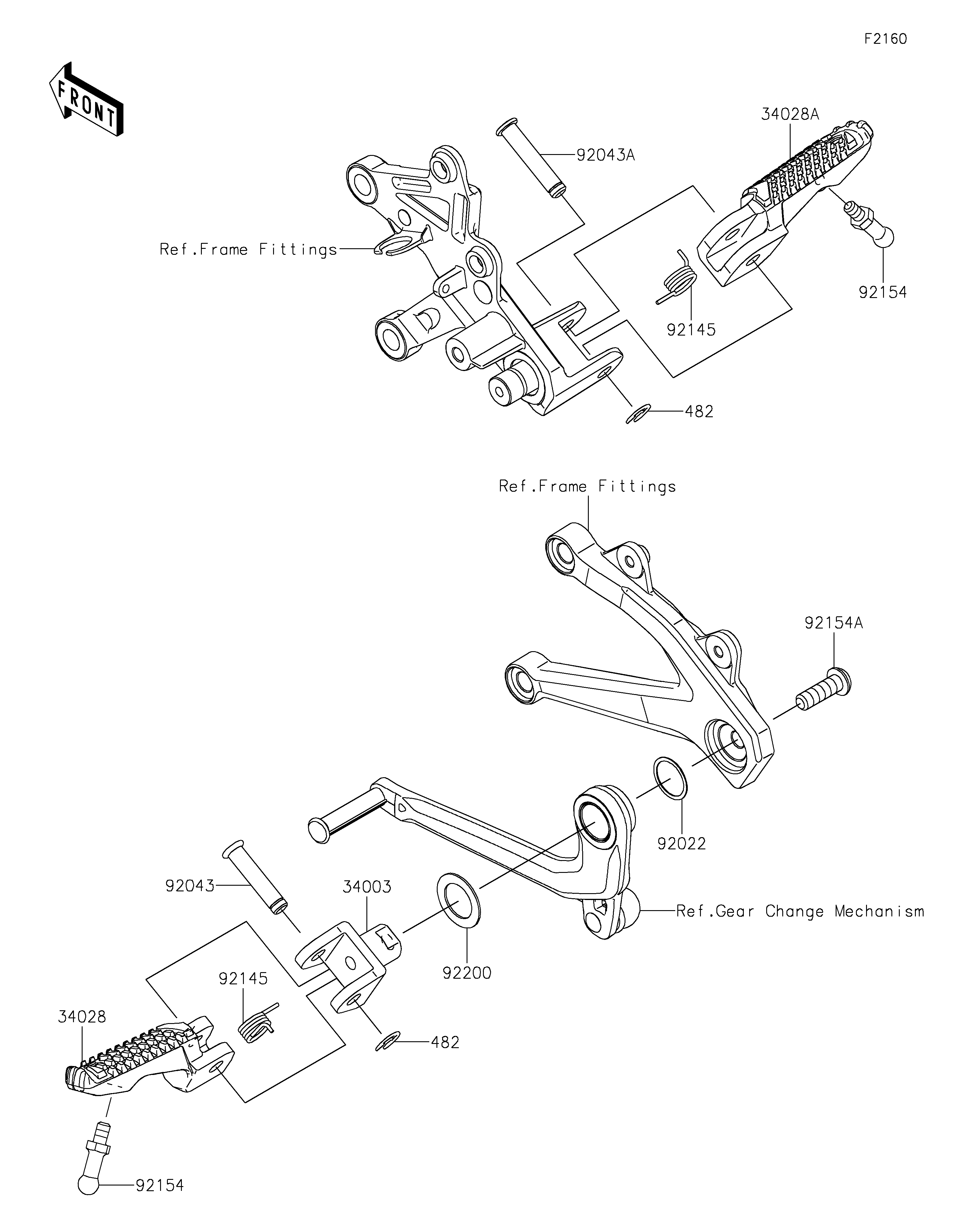 Footrests Sơ đồ tách chi tiết