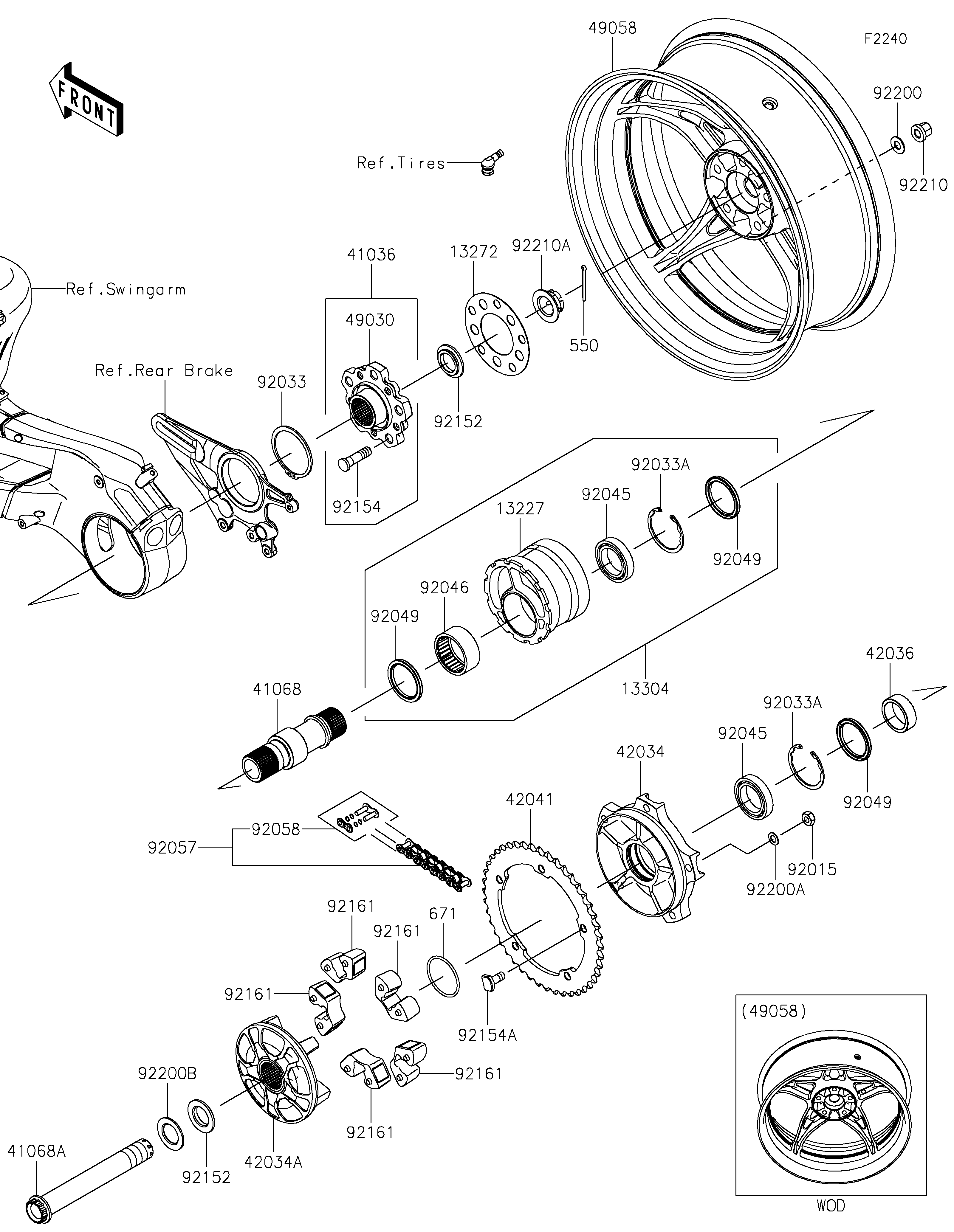 Rear Wheel/Chain Despieces