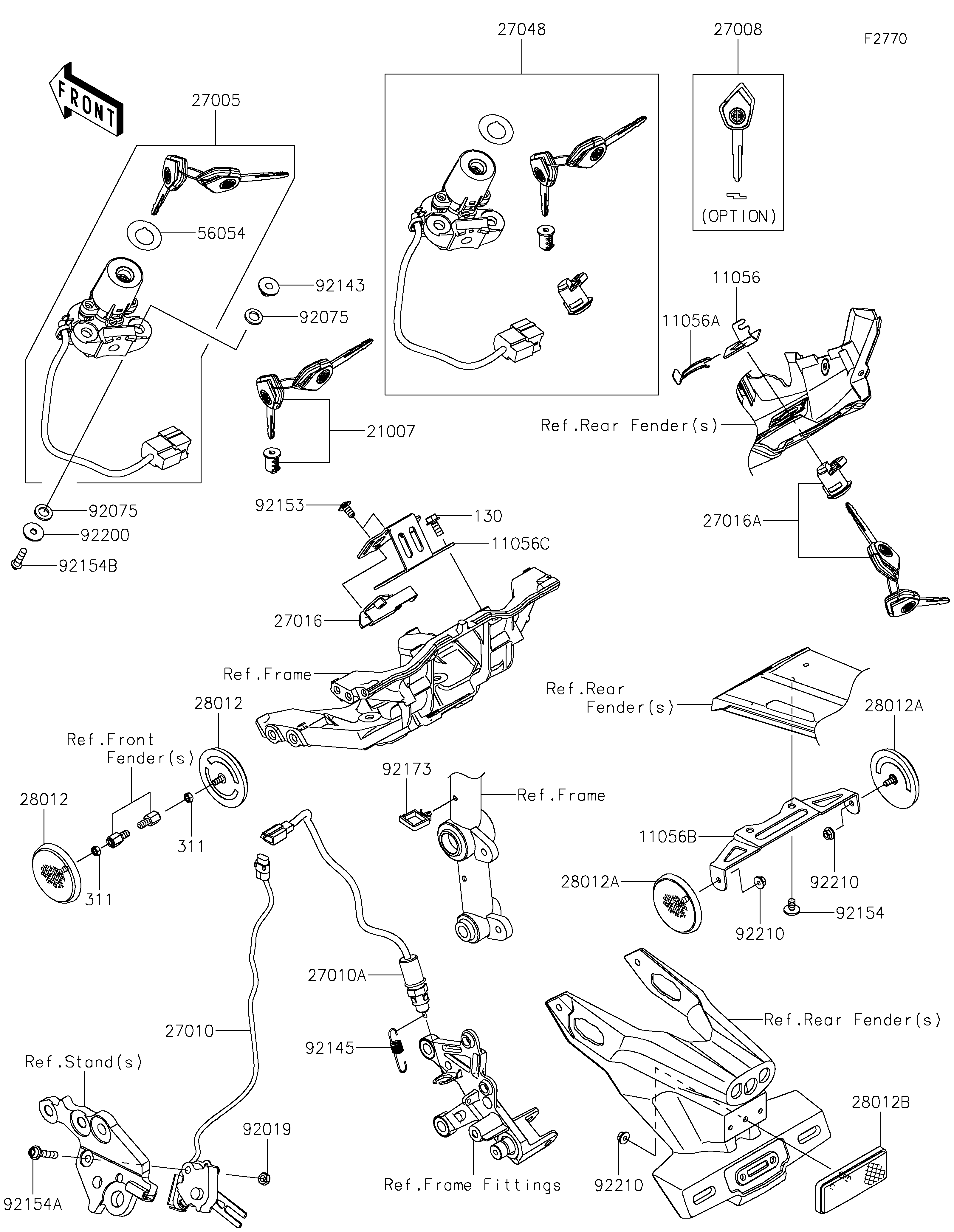 Ignition Switch/Locks/Reflectors ภาพแยกชิ้นส่วน