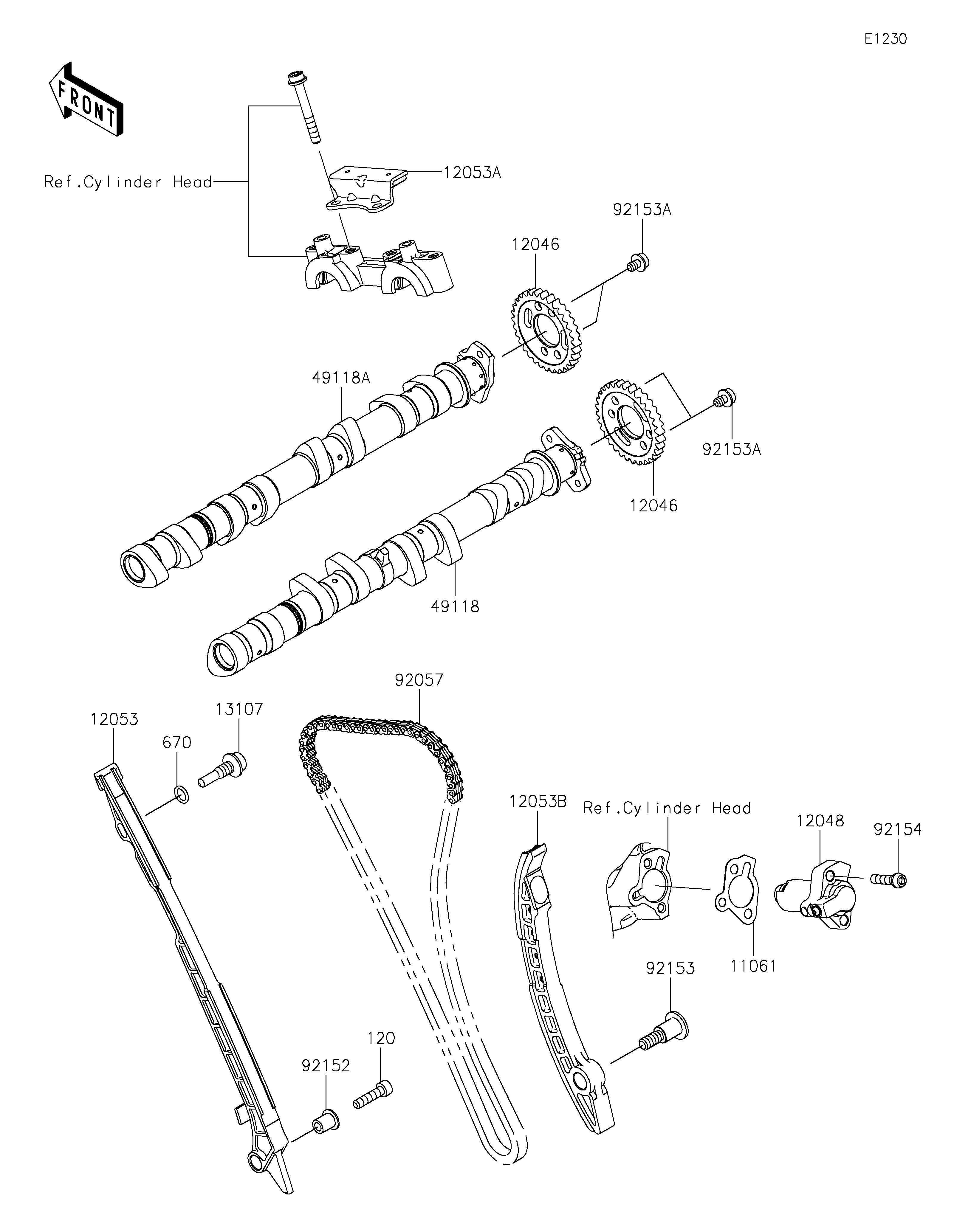 Camshaft(s)/Tensioner 爆炸图