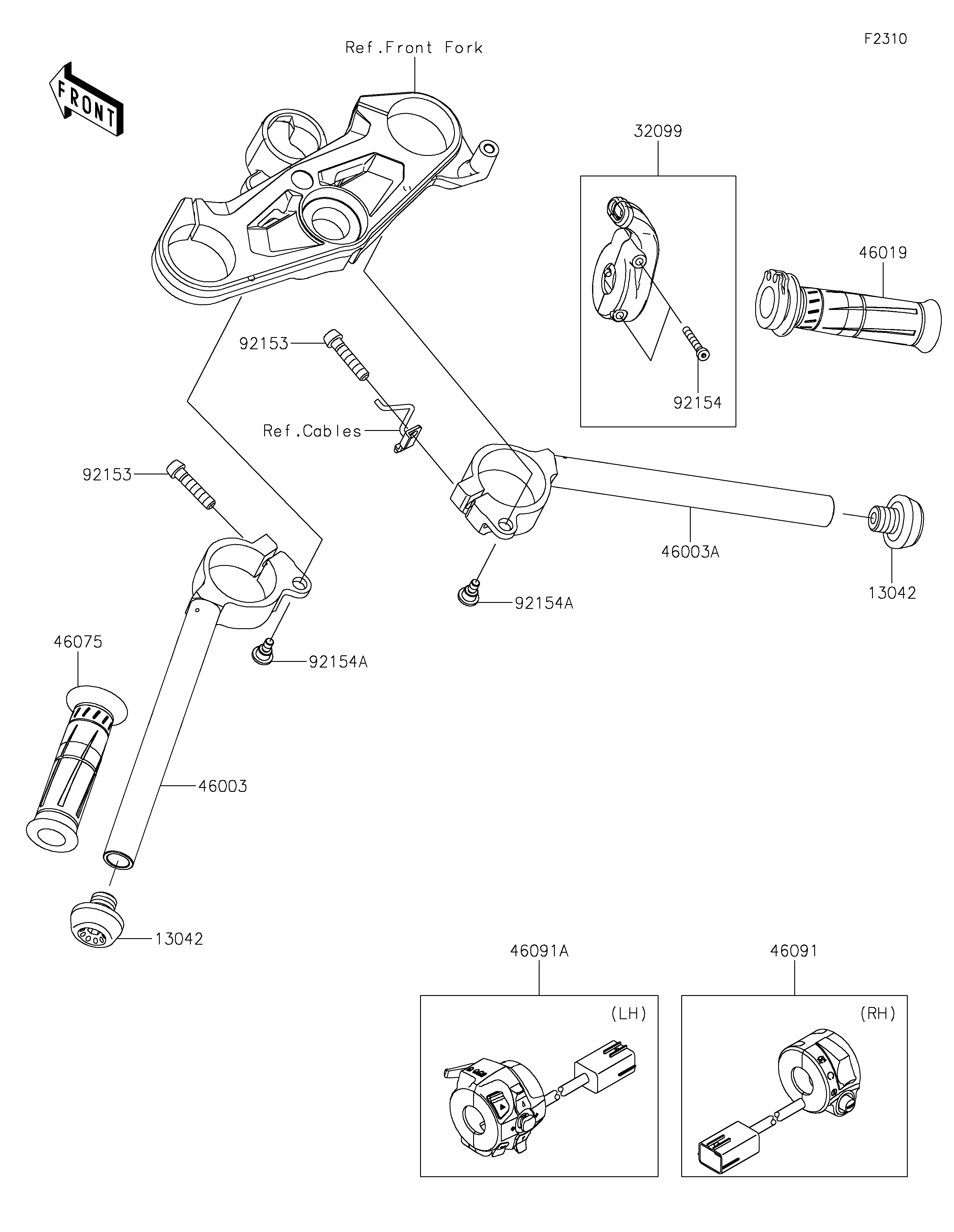 Handlebar ภาพแยกชิ้นส่วน