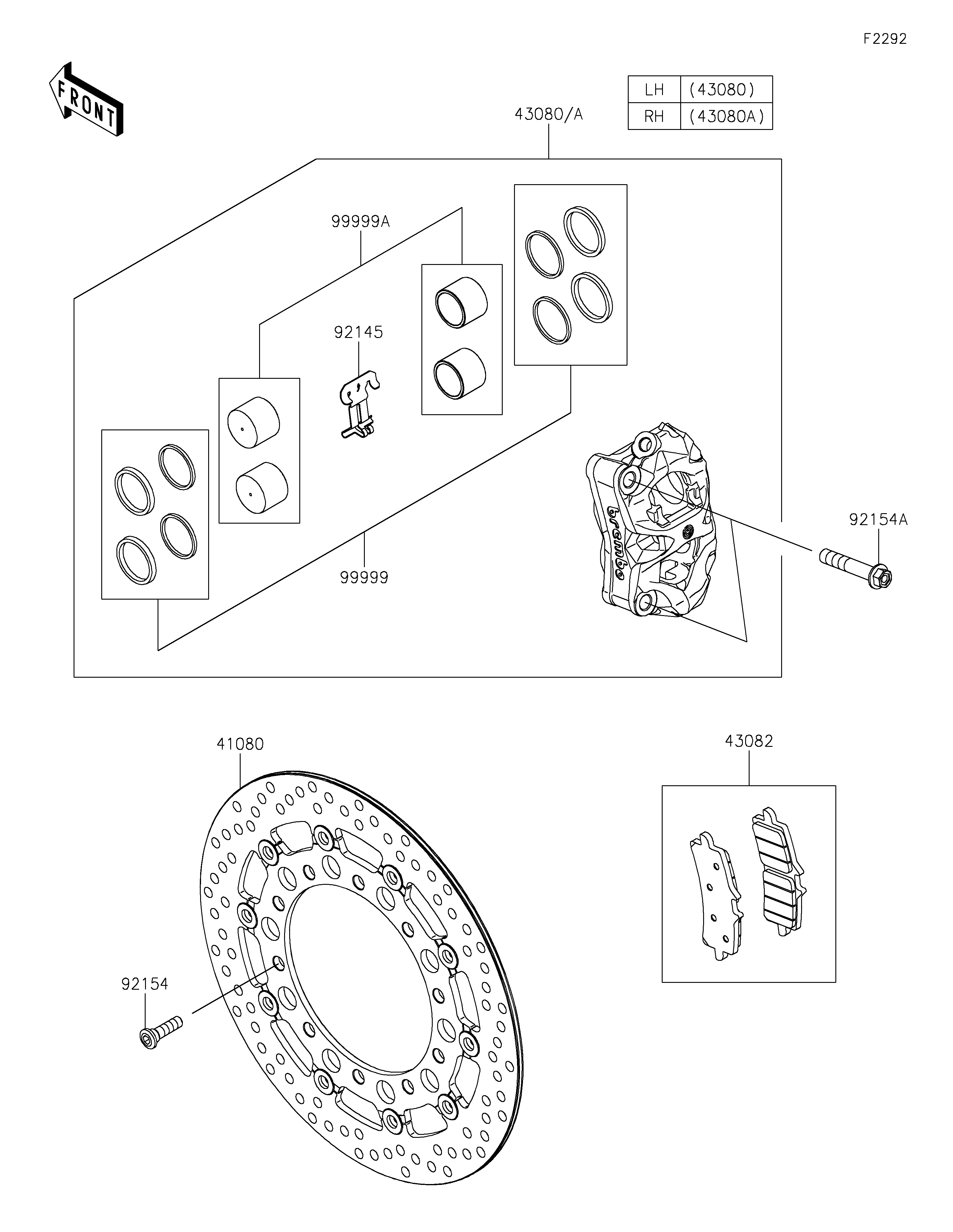 Front Brake ภาพแยกชิ้นส่วน