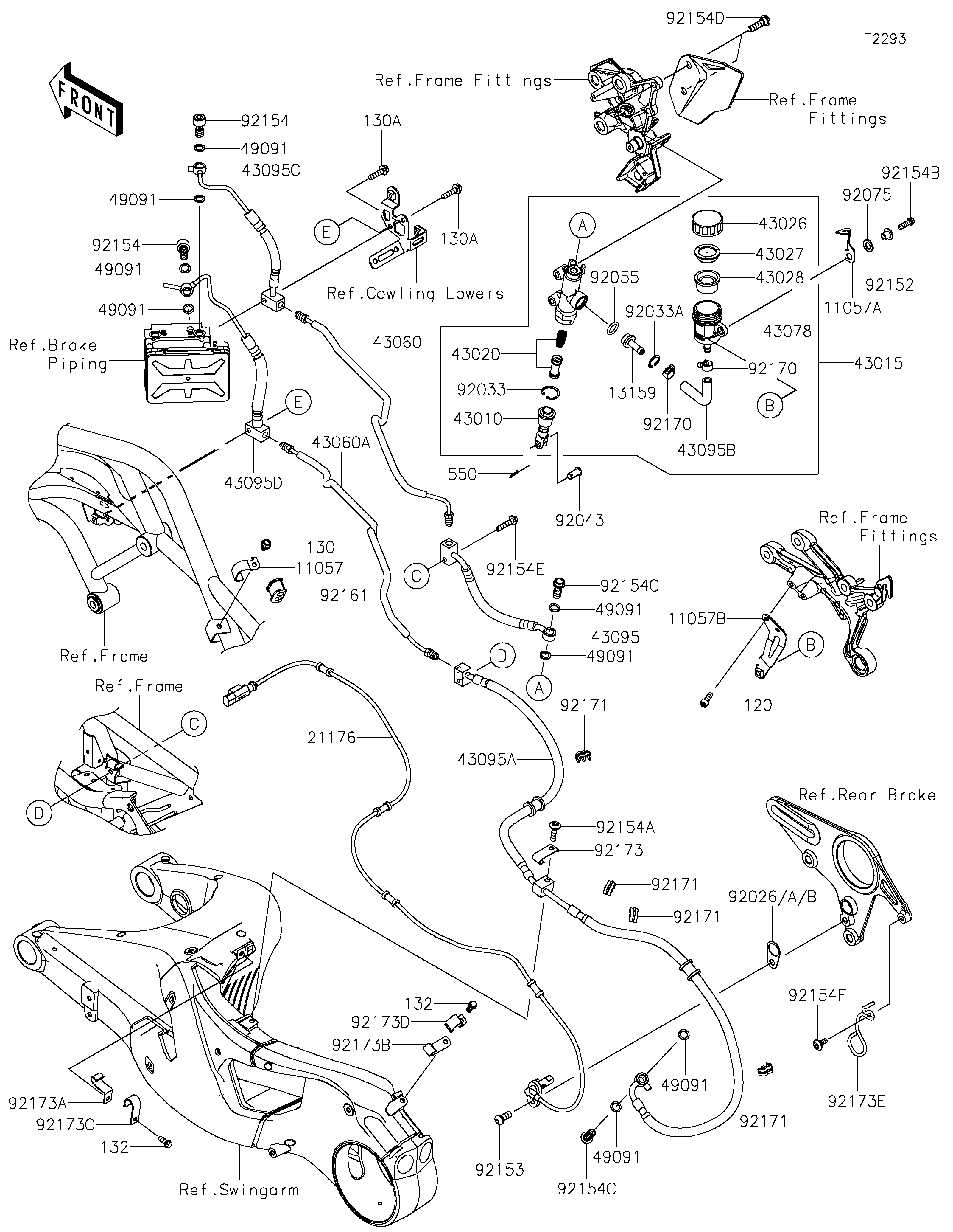 Rear Master Cylinder Vistas explodidas