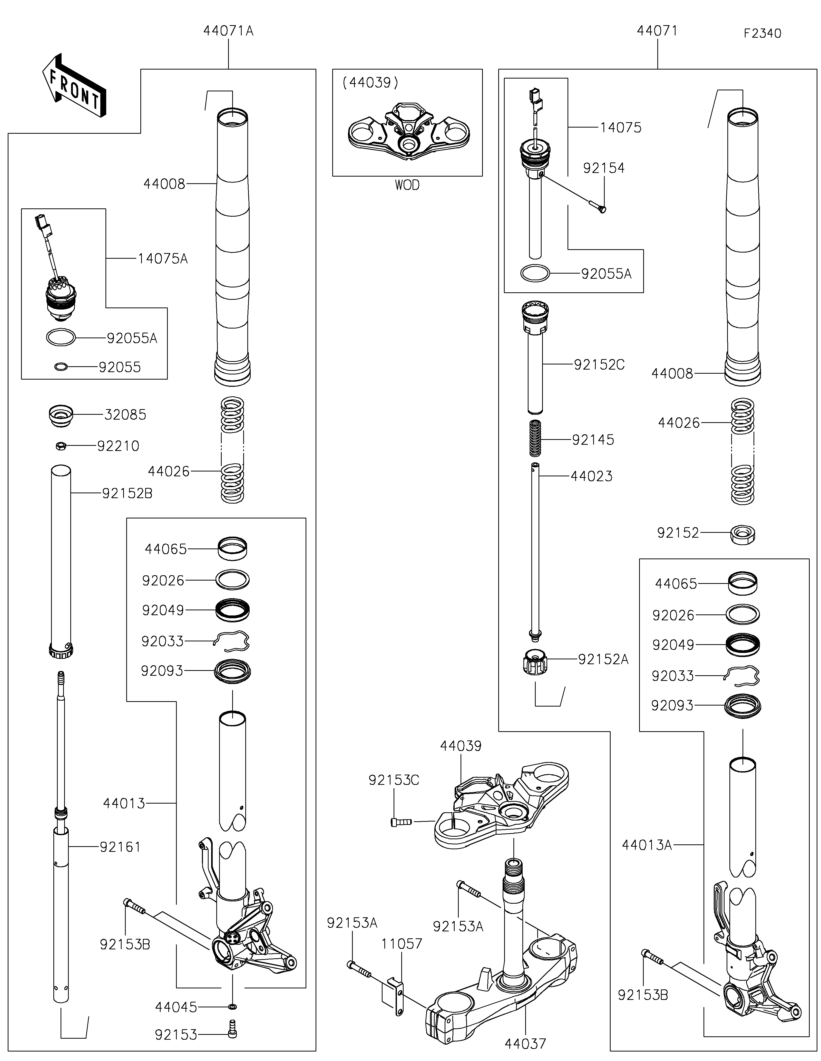 Front Fork ภาพแยกชิ้นส่วน