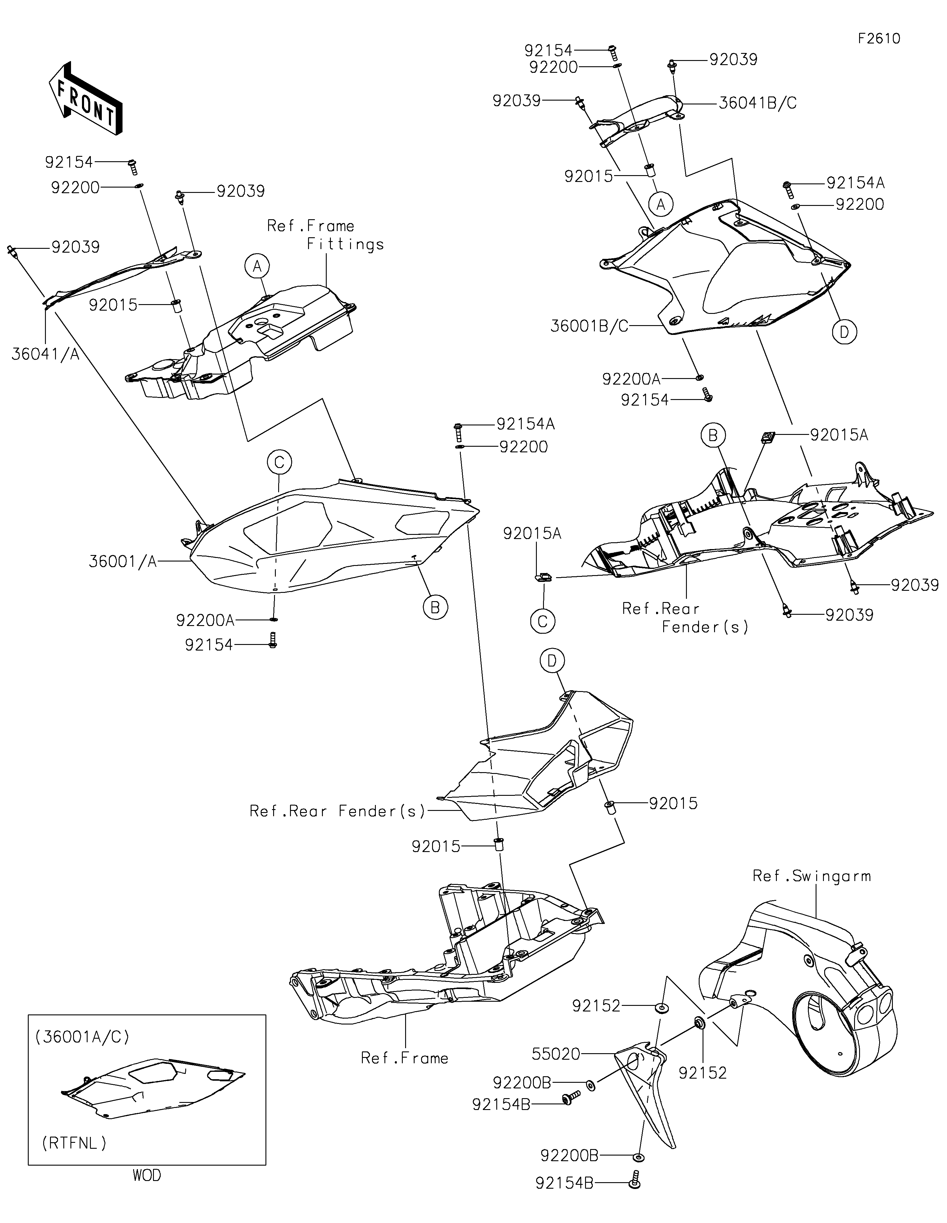 Side Covers/Chain Cover Diagram terurai