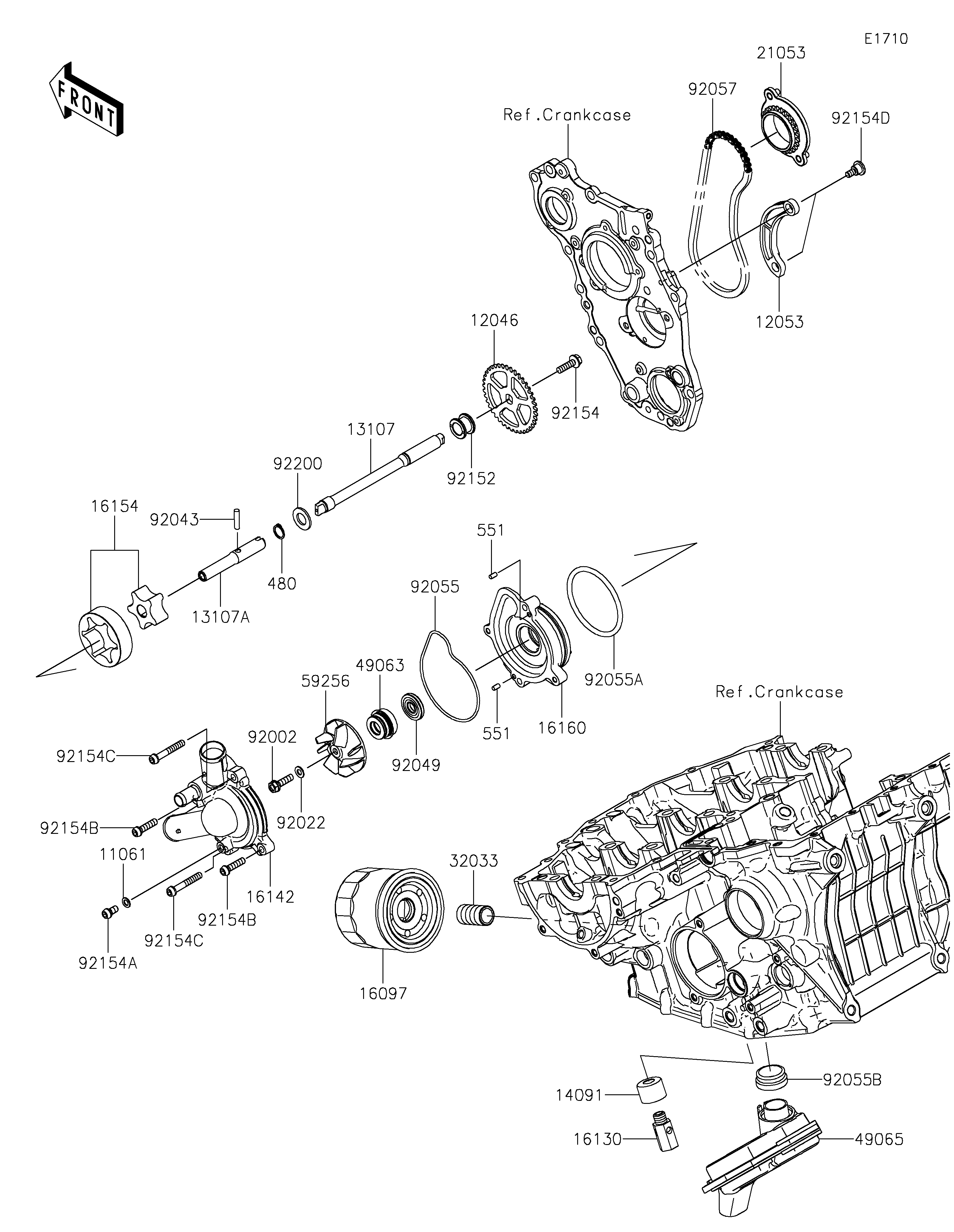 Oil Pump/Oil Filter Diagram terurai