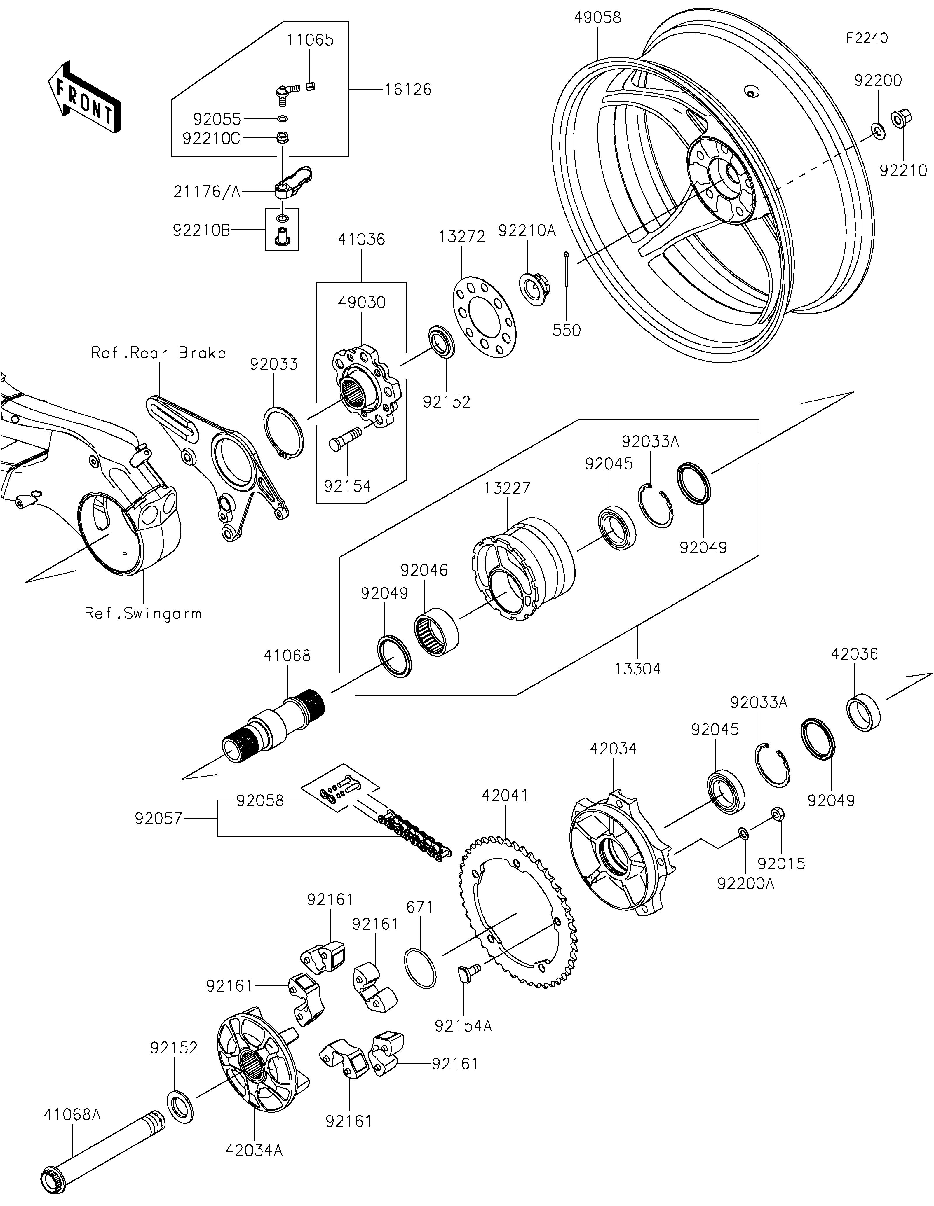 Rear Wheel/Chain Despieces