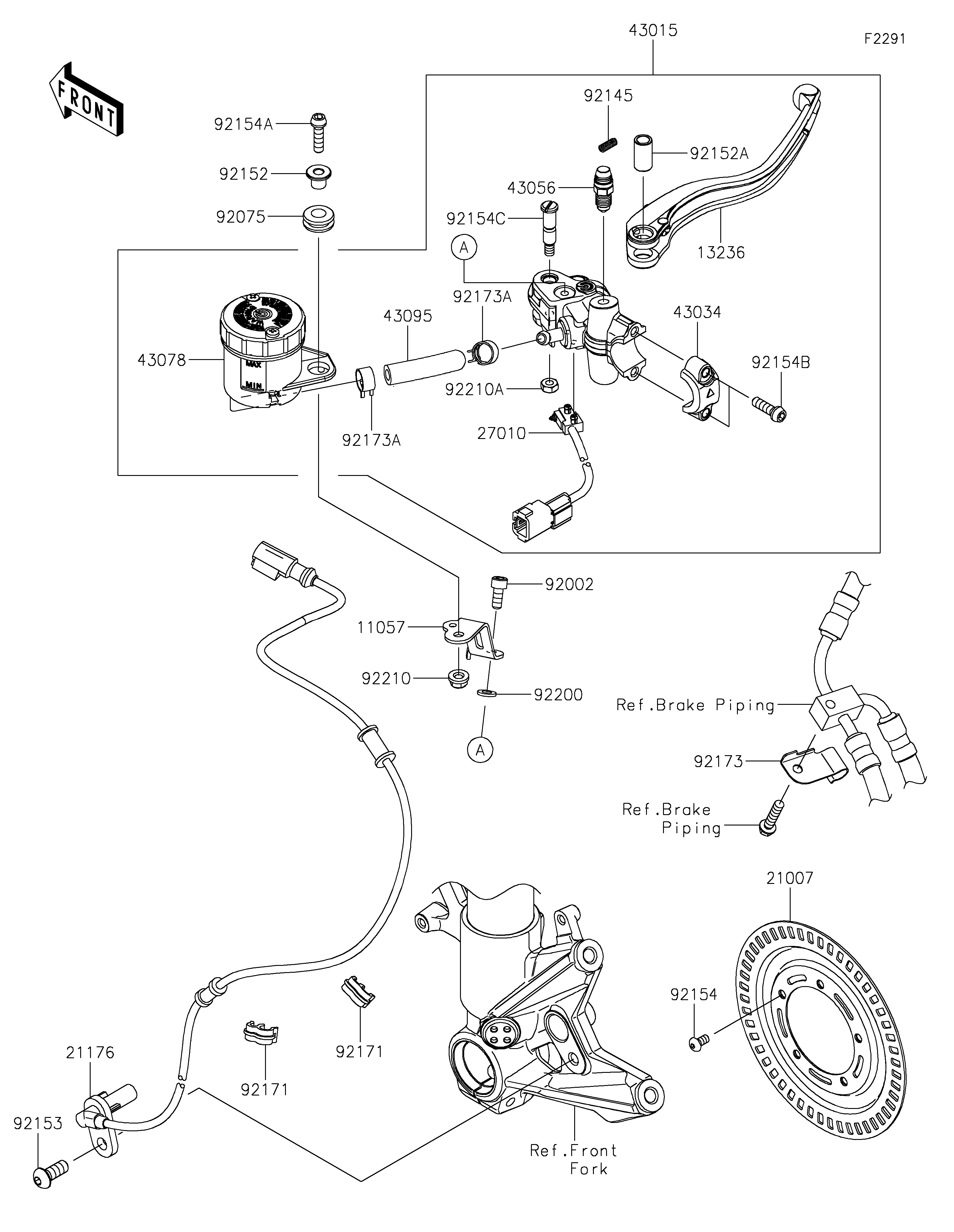 Front Master Cylinder Exploded diagrams