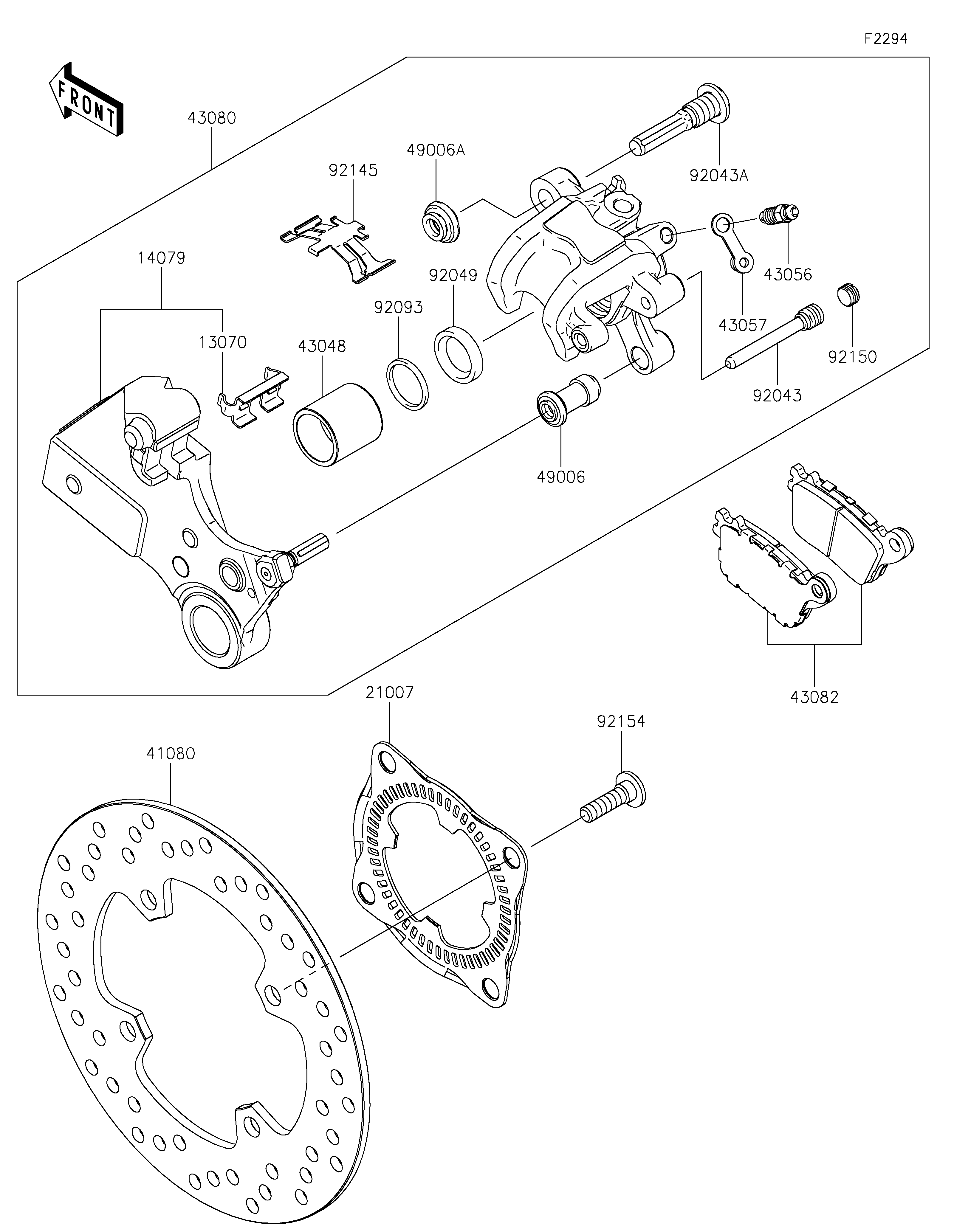 Rear Brake Sơ đồ tách chi tiết