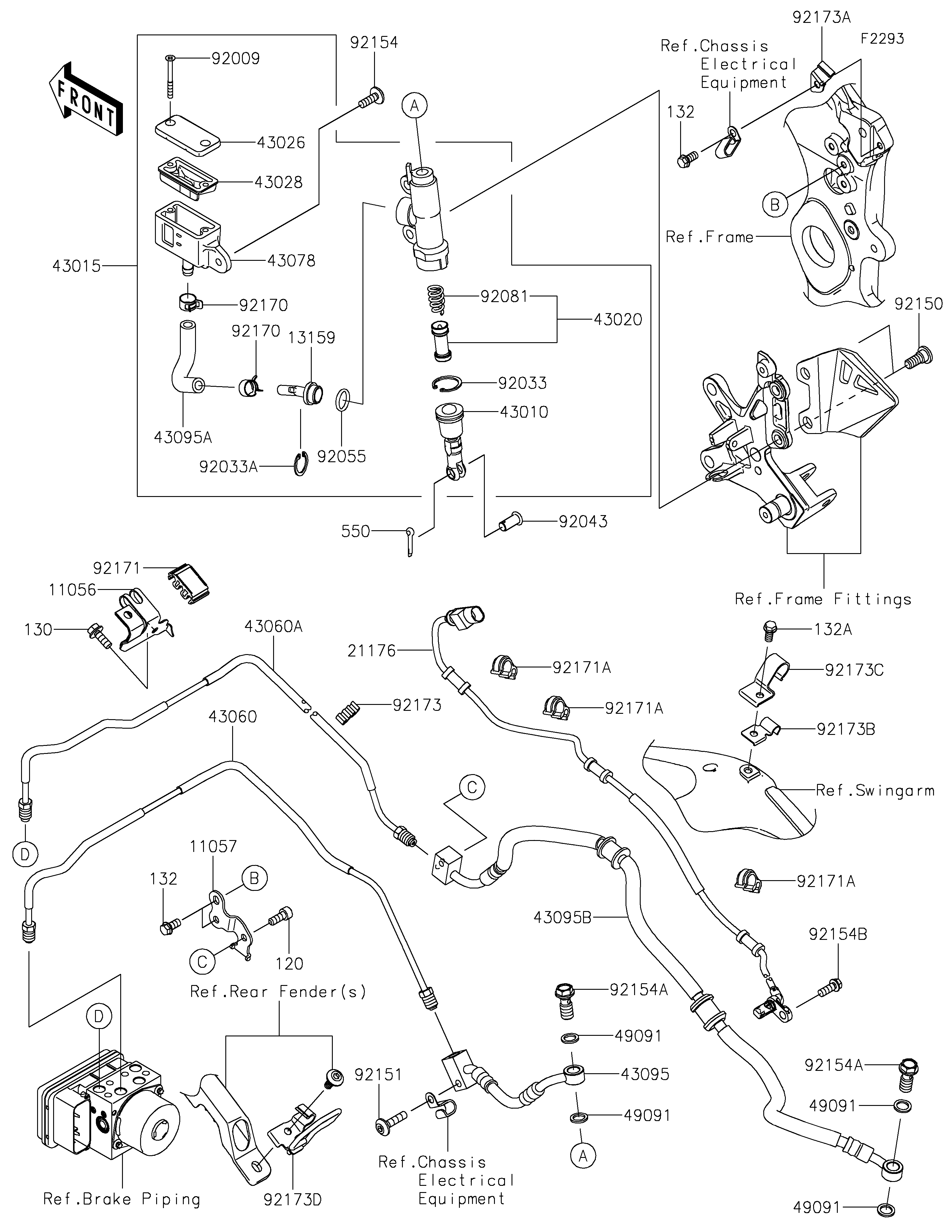 Rear Master Cylinder ภาพแยกชิ้นส่วน