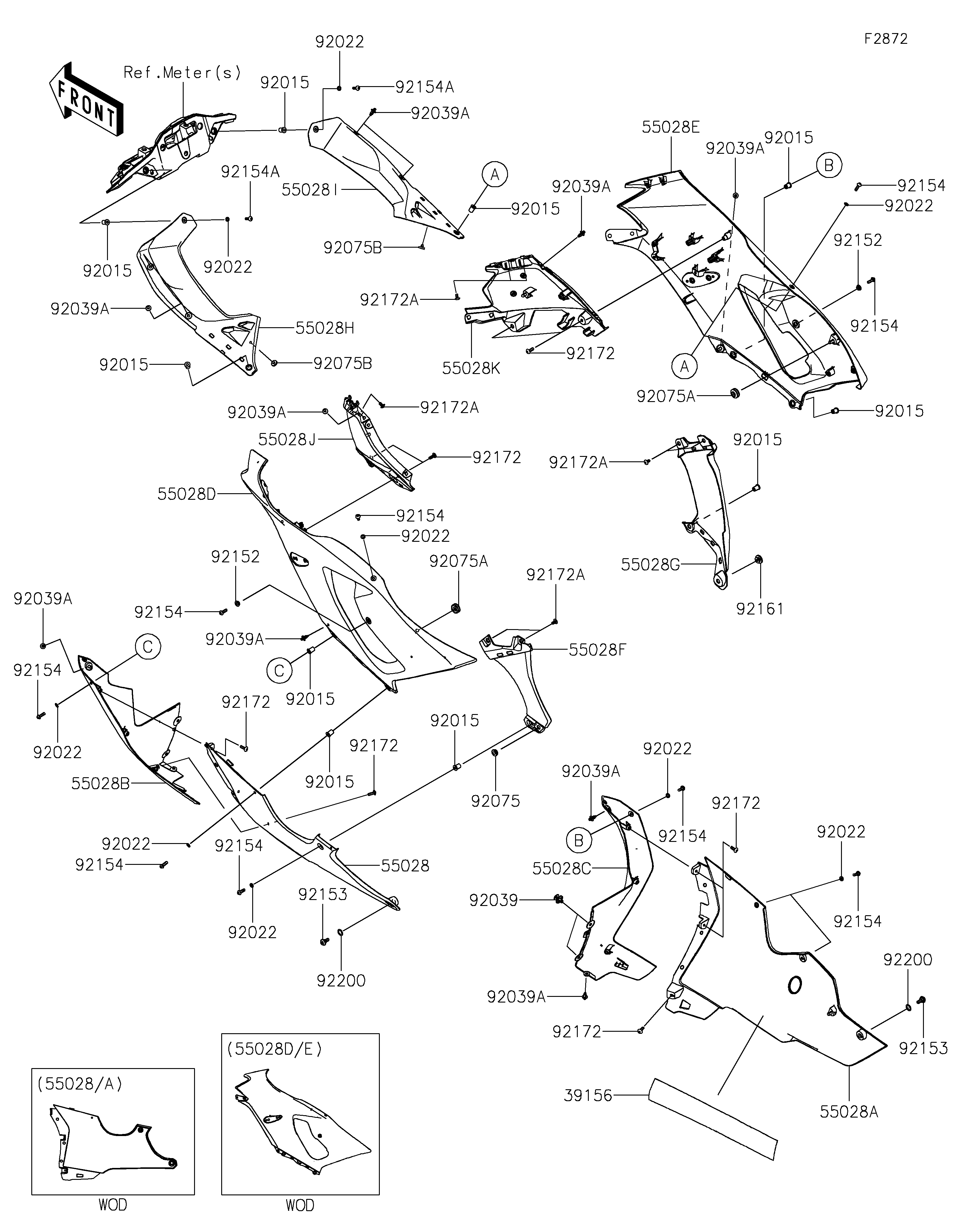 Cowling Lowers ภาพแยกชิ้นส่วน