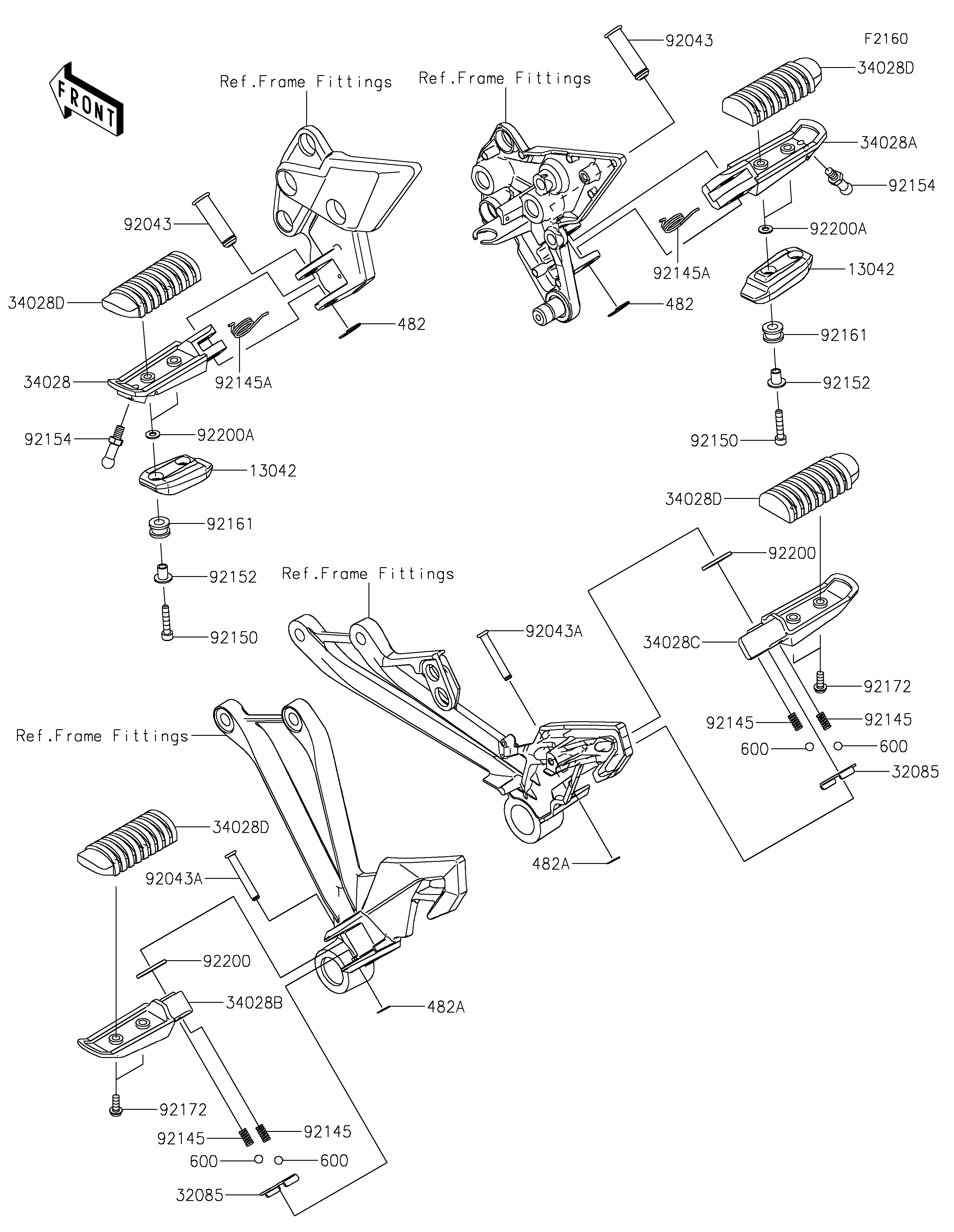 Footrests ภาพแยกชิ้นส่วน