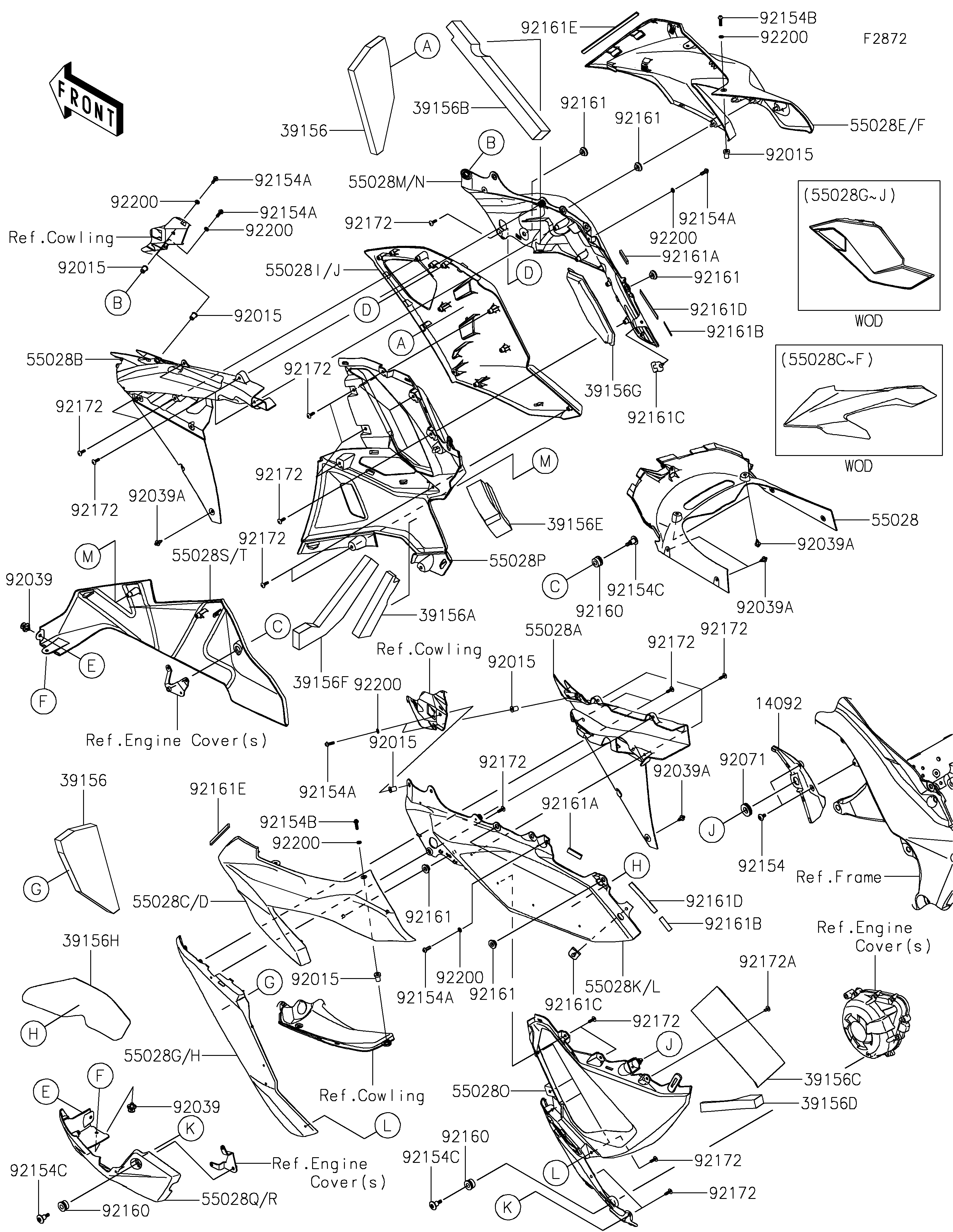 Cowling Lowers Diagram terurai