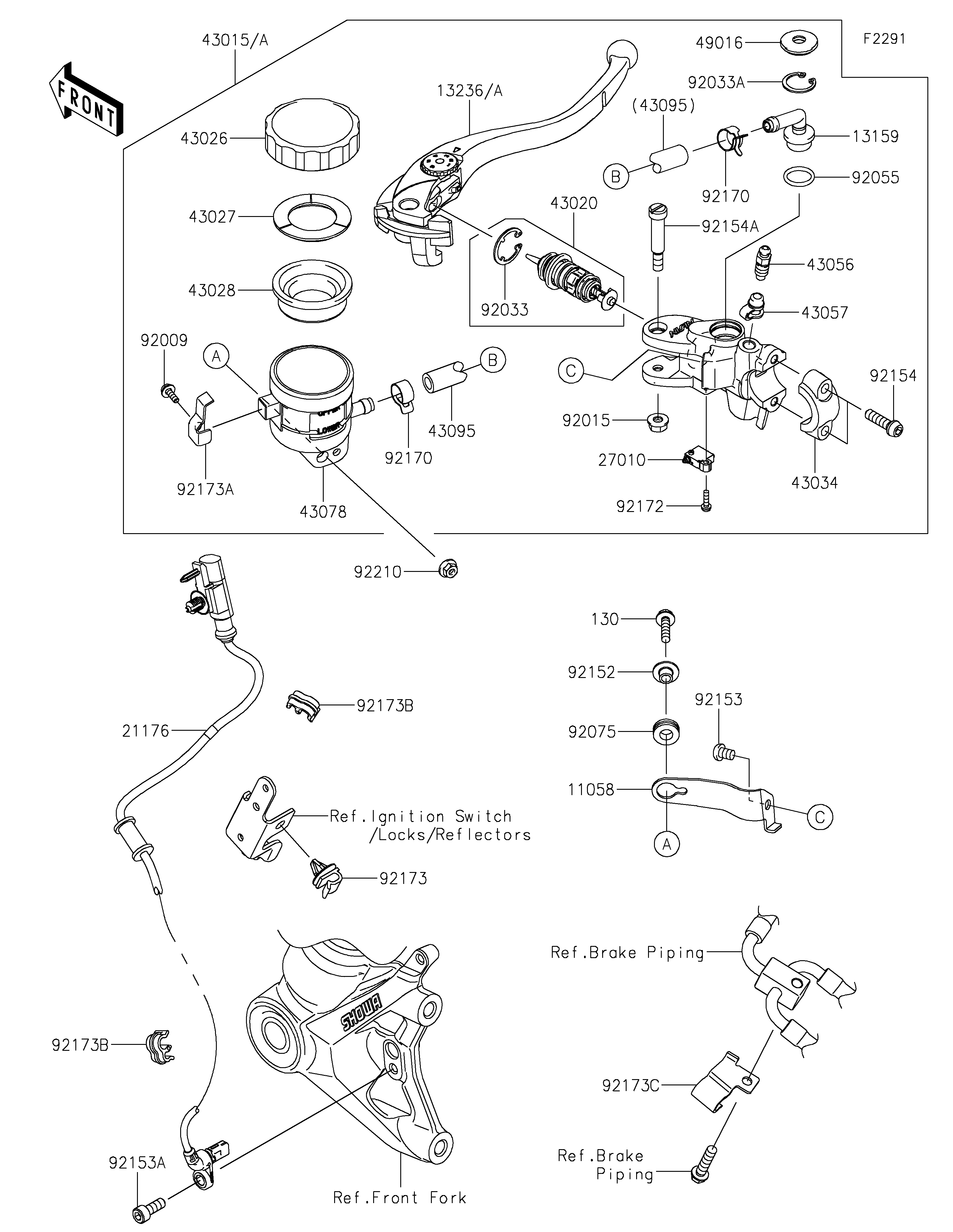 Front Master Cylinder ภาพแยกชิ้นส่วน