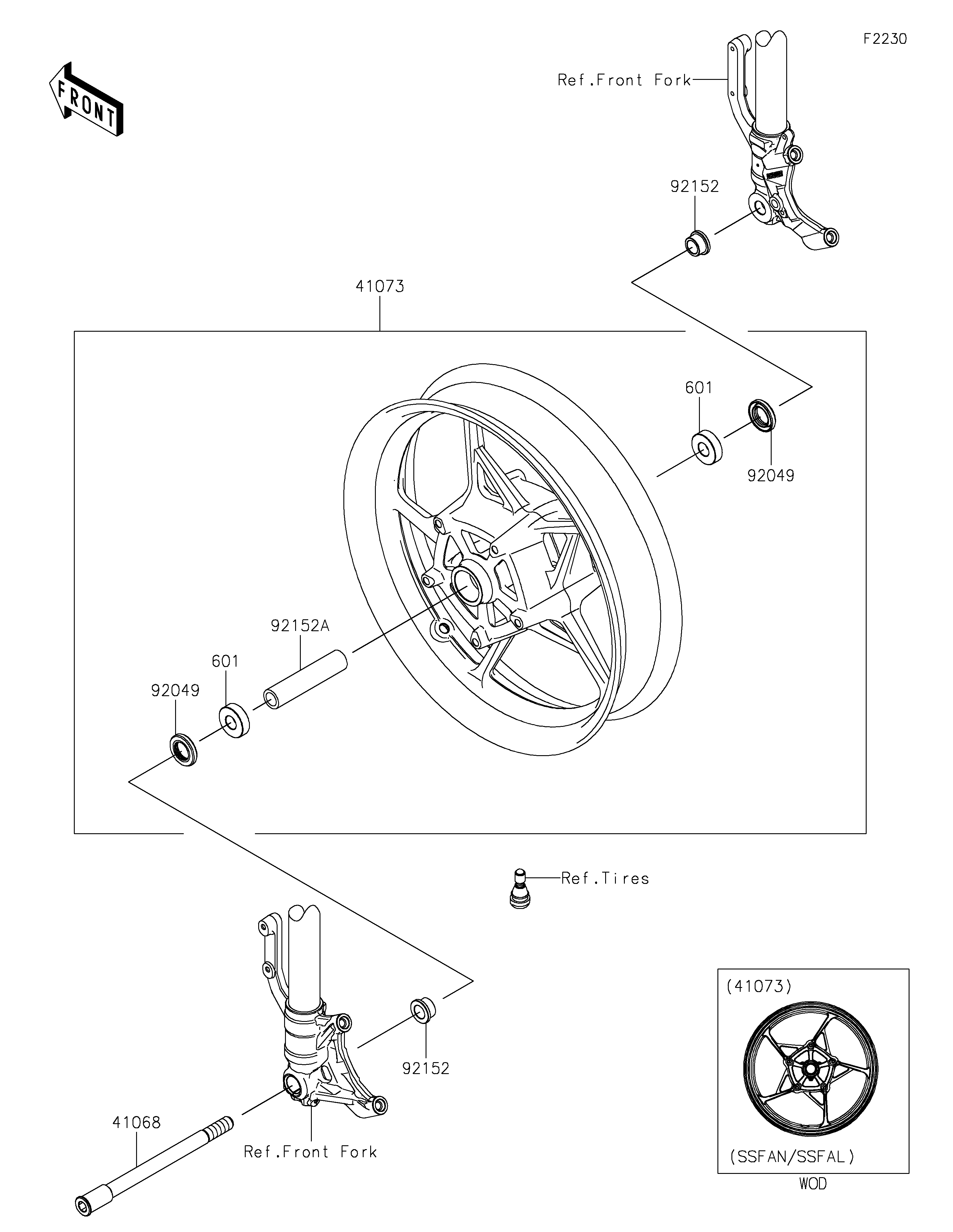 Front Wheel Vistas explodidas