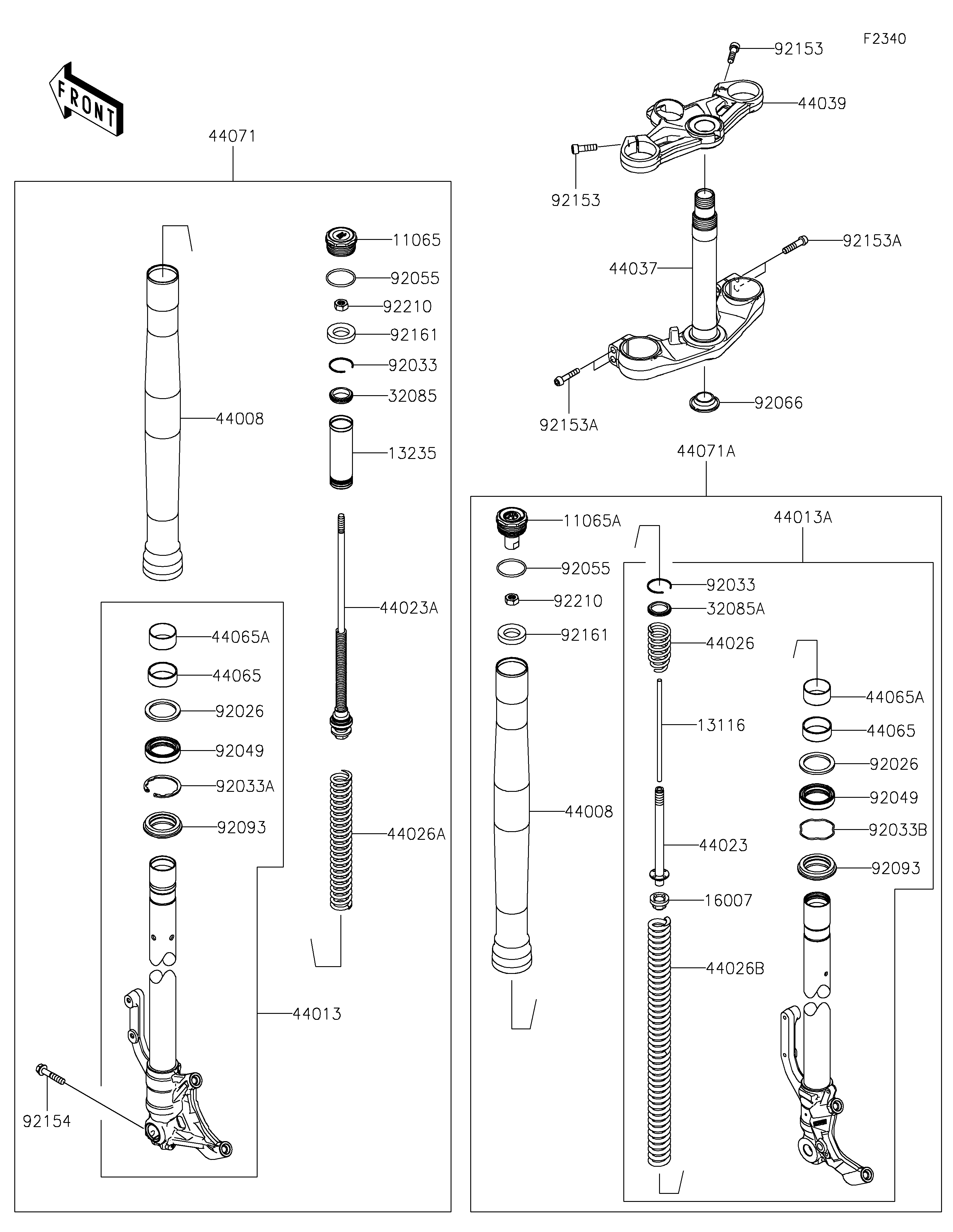 Front Fork ภาพแยกชิ้นส่วน