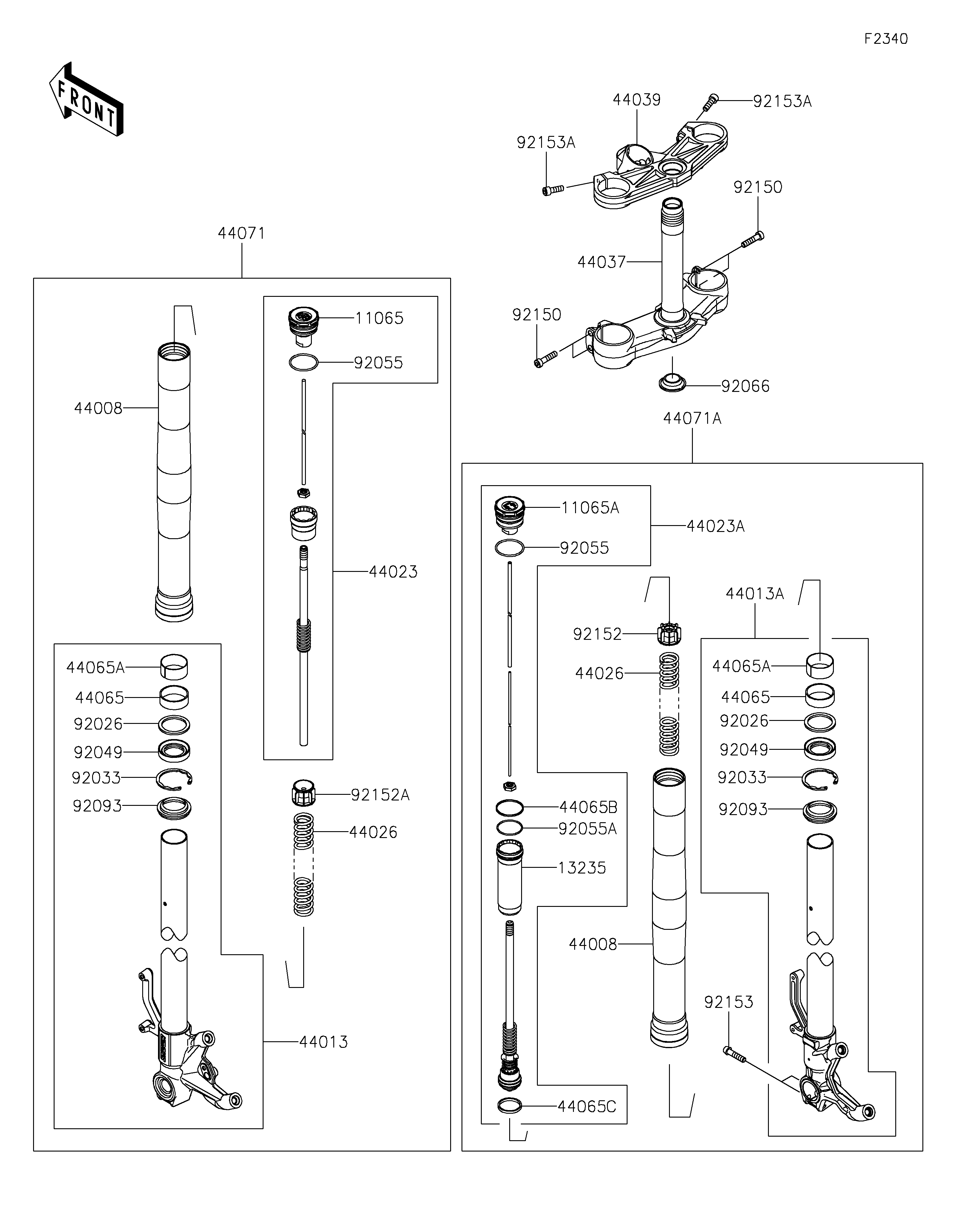 Front Fork ภาพแยกชิ้นส่วน
