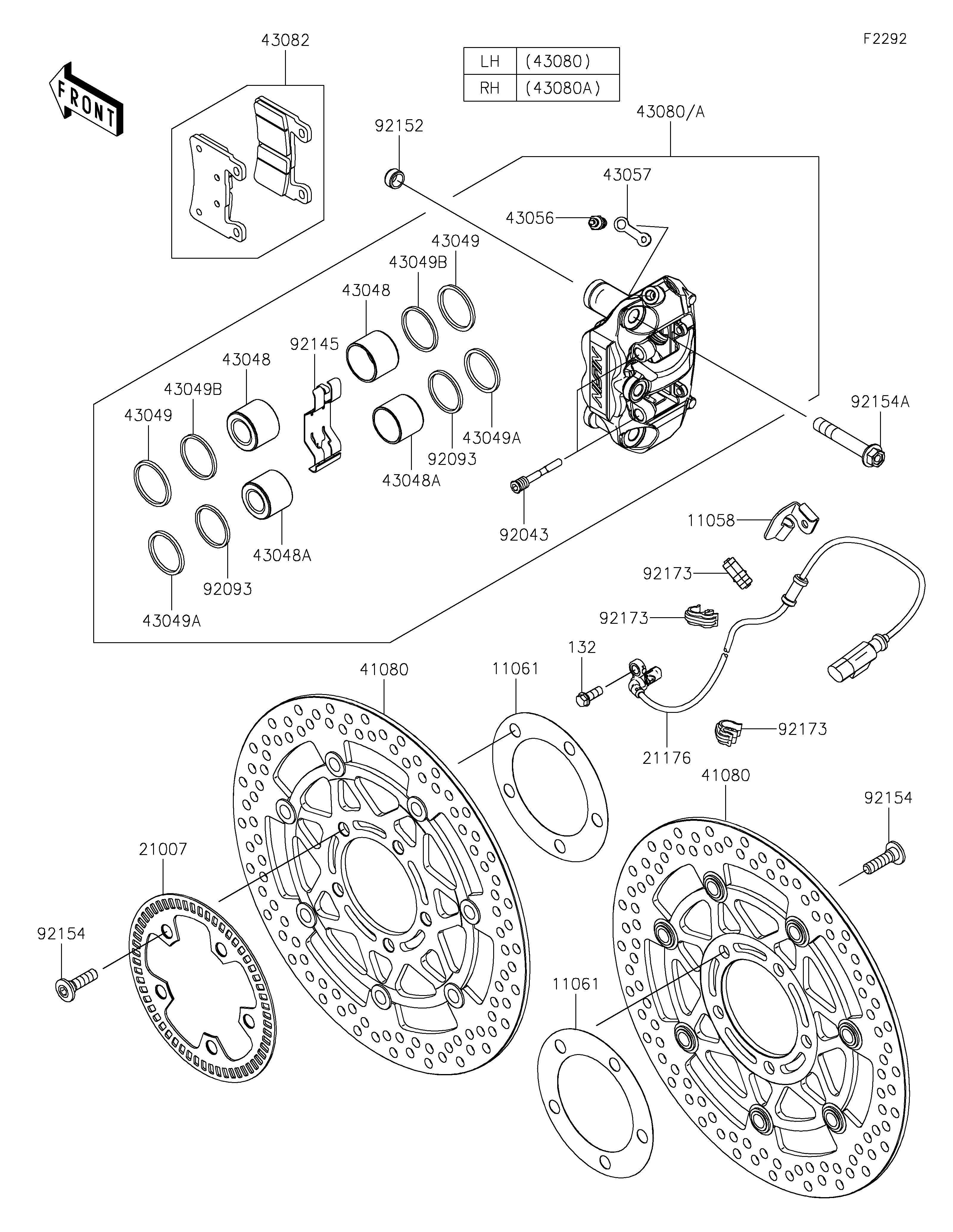 Front Brake ภาพแยกชิ้นส่วน