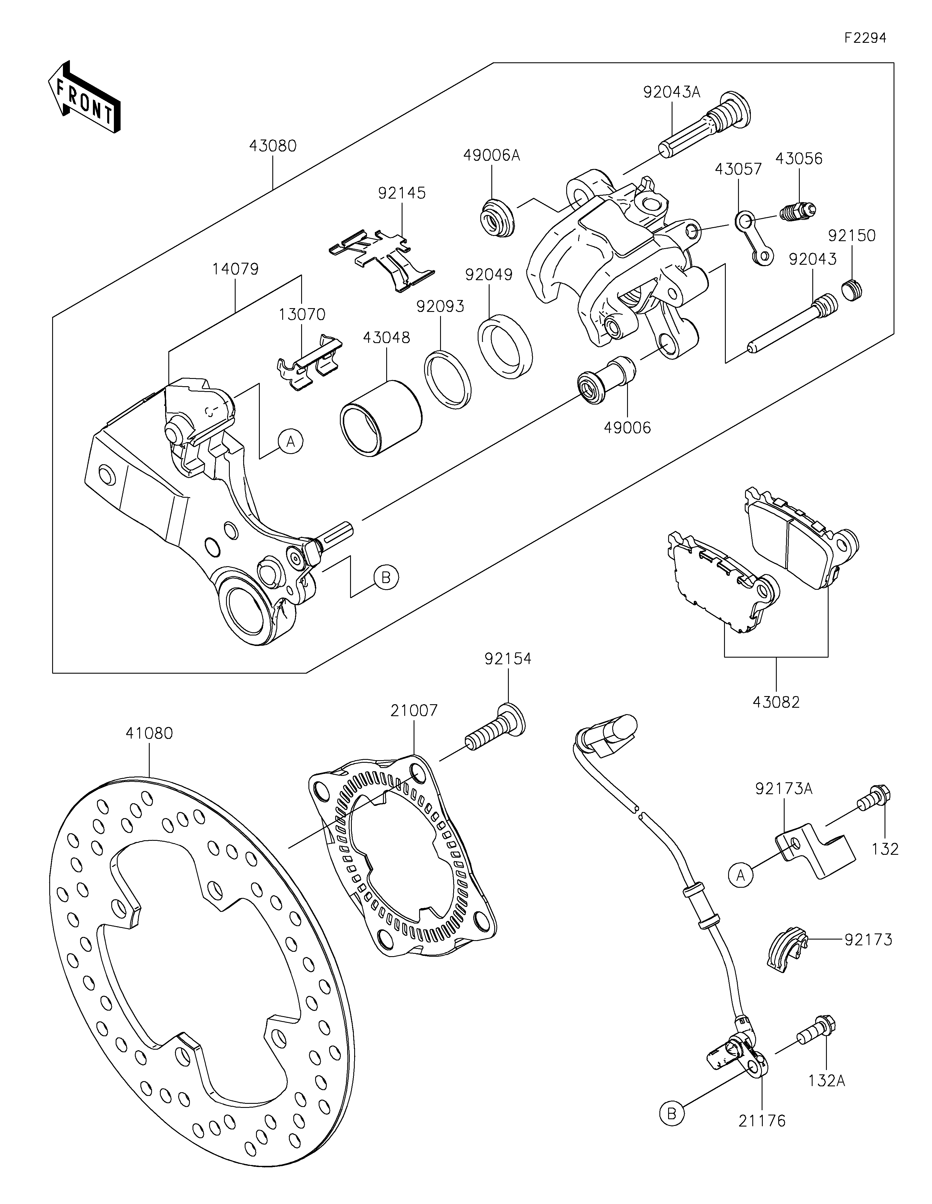 Rear Brake Diagram terurai