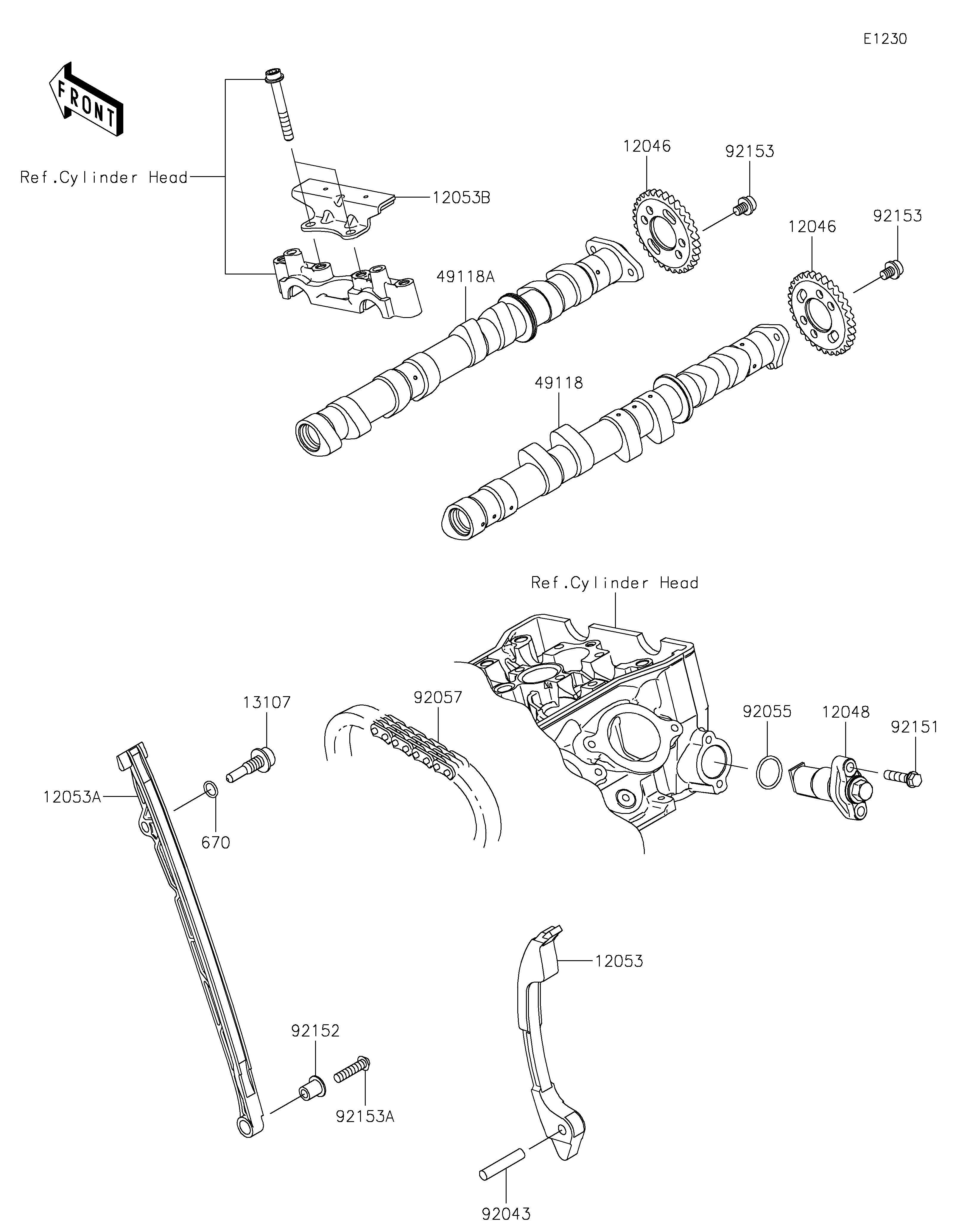 Camshaft(s)/Tensioner ภาพแยกชิ้นส่วน