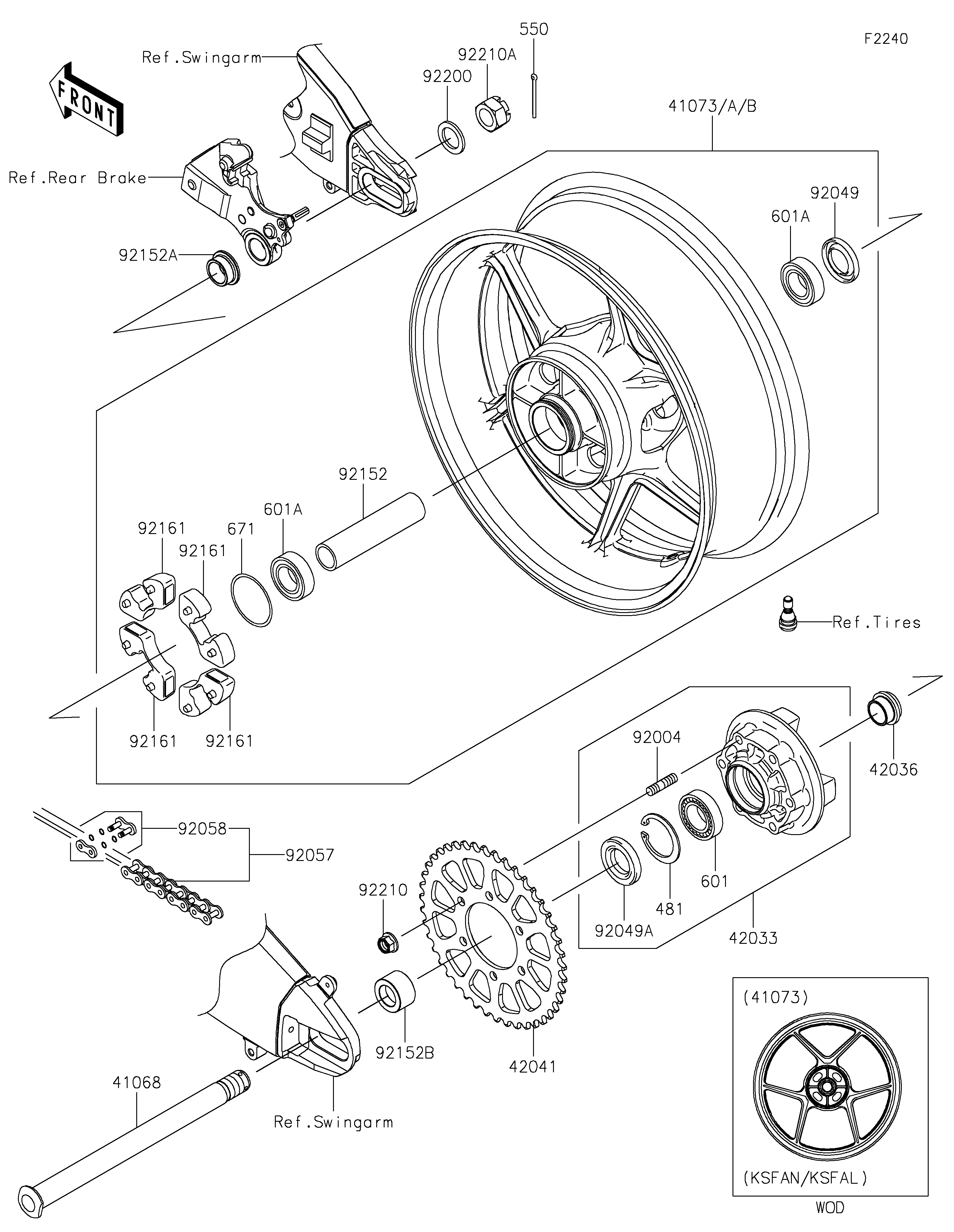 Rear Wheel/Chain ภาพแยกชิ้นส่วน