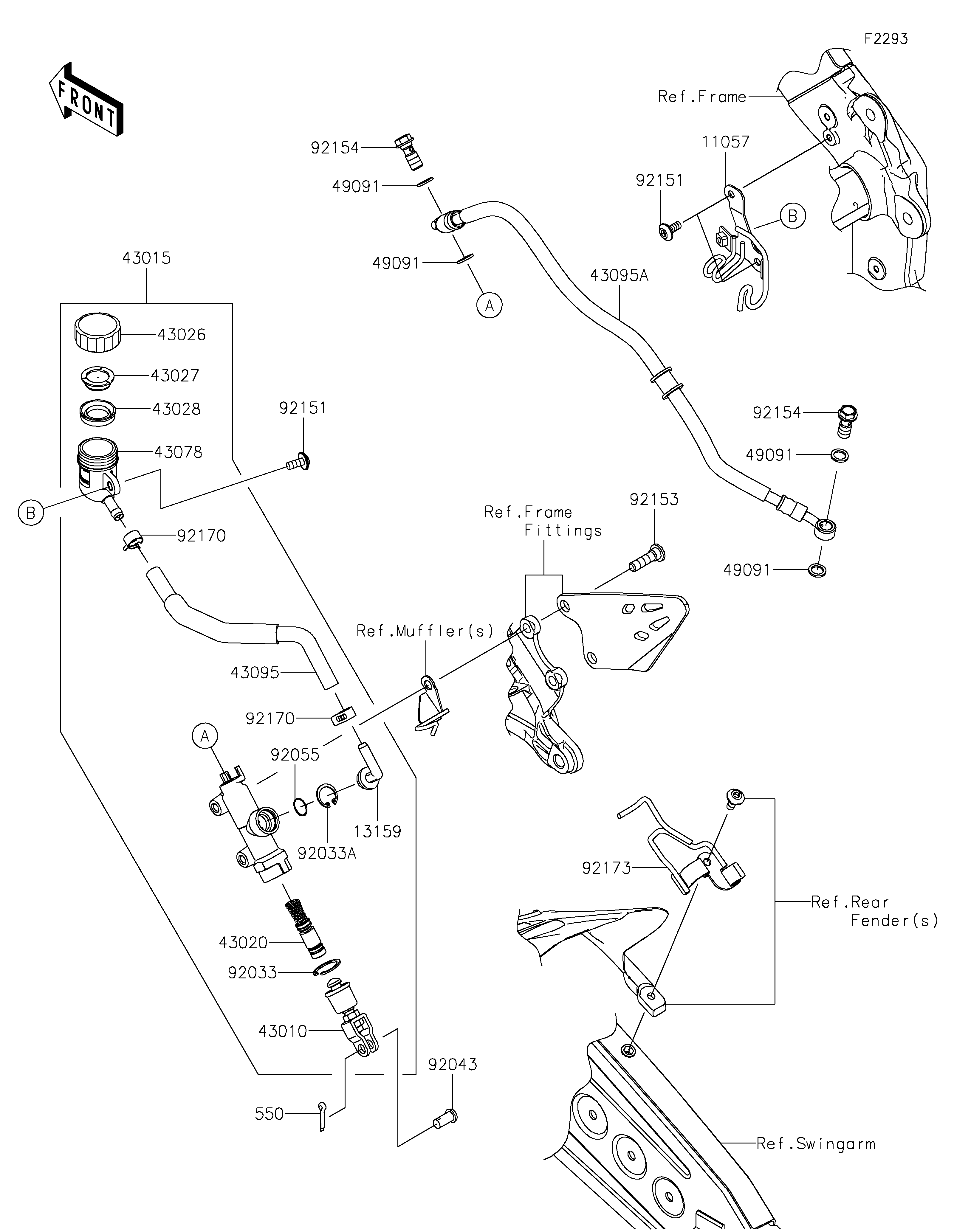 Rear Master Cylinder ภาพแยกชิ้นส่วน